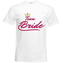T-Shirt - "Team Bride" - Freie Farbwahl, Farbe des T-Shirts: Weiß