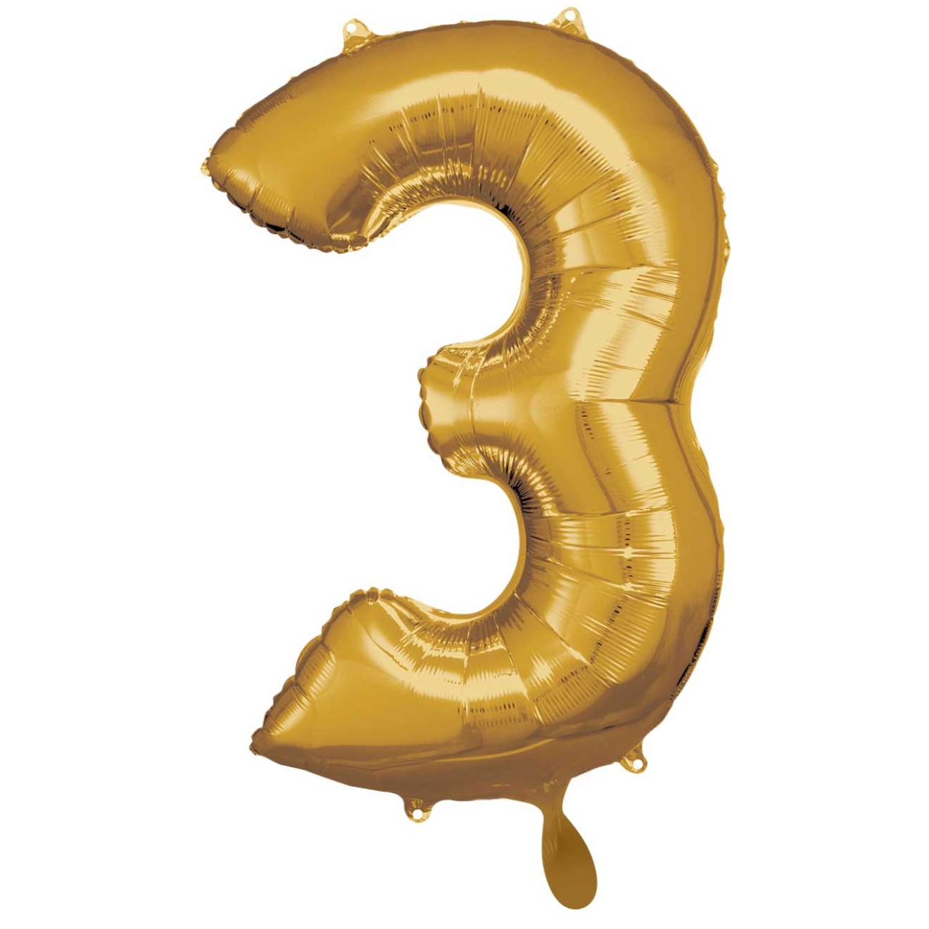 1 Balloon XXL - Zahl 3 - Gold