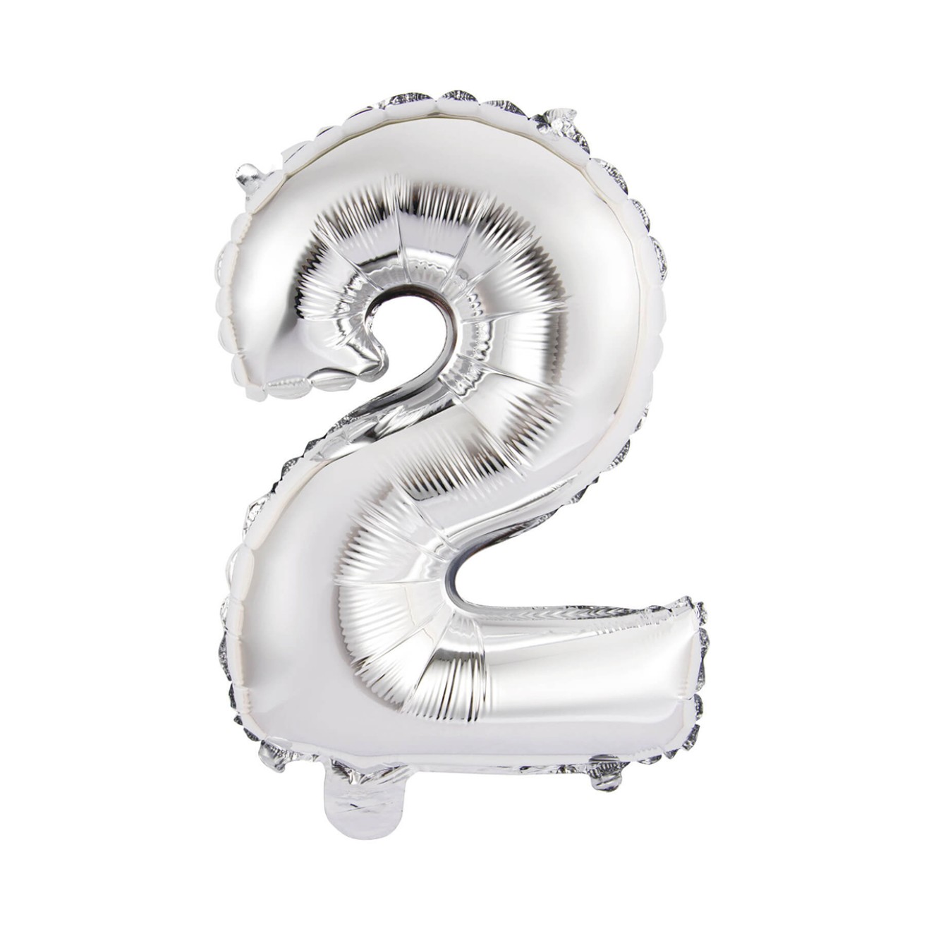 1 Balloon XS - Zahl 2 - Silber