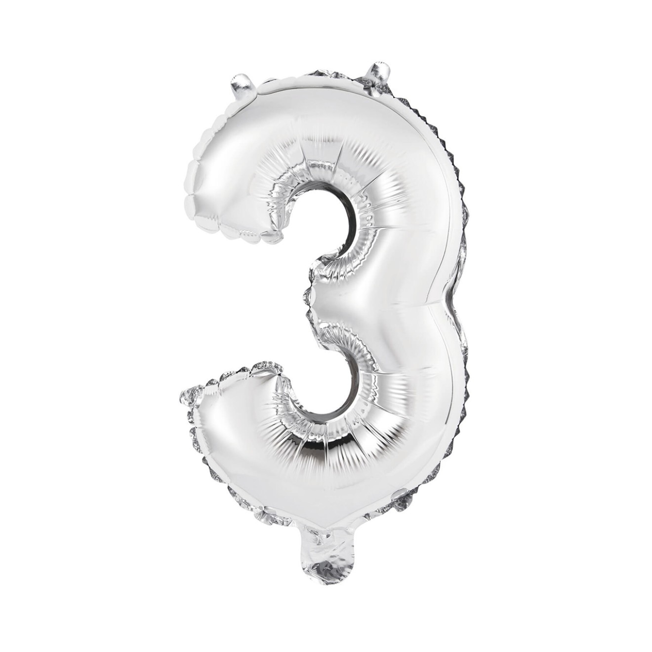 1 Balloon XS - Zahl 3 - Silber