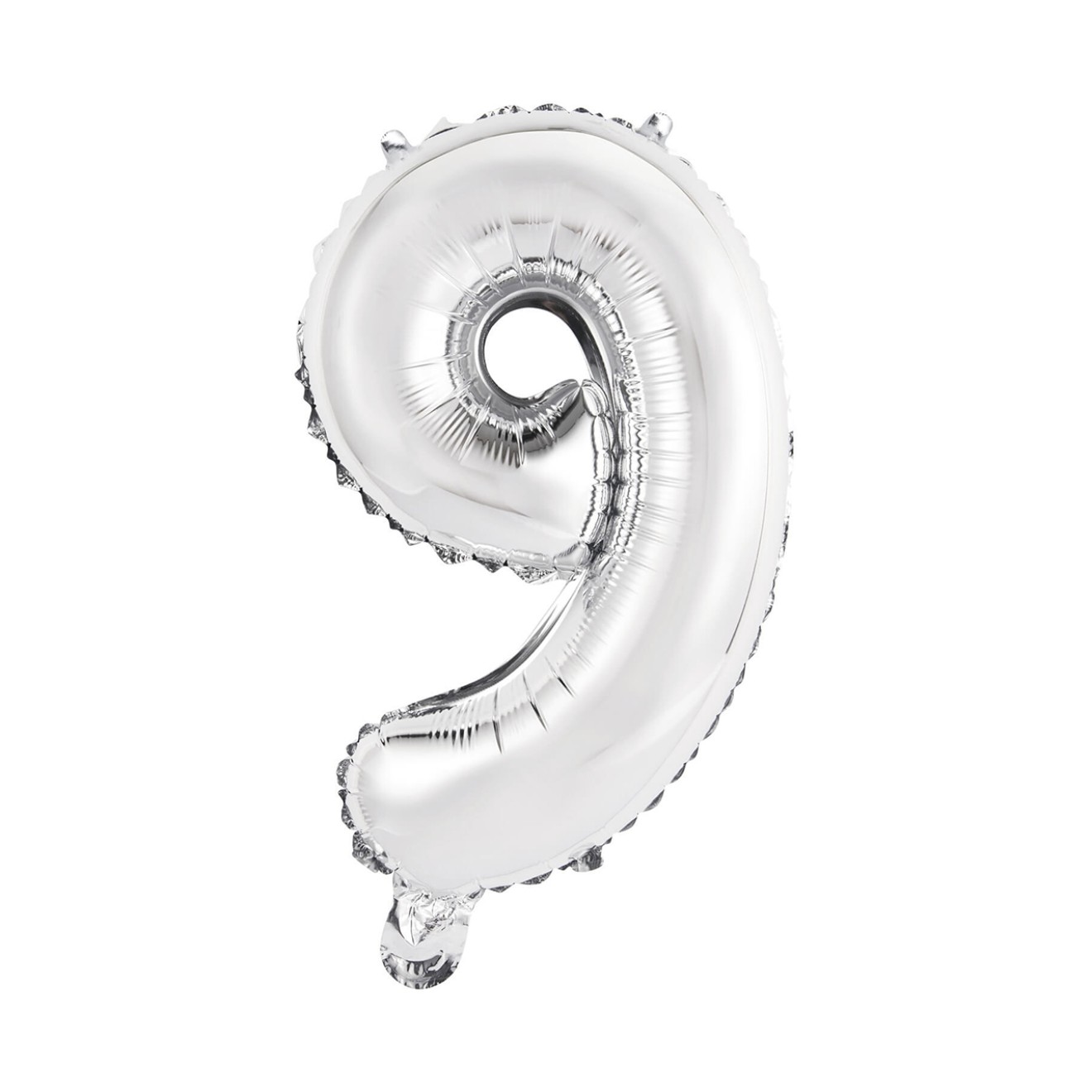 1 Balloon XS - Zahl 9 - Silber