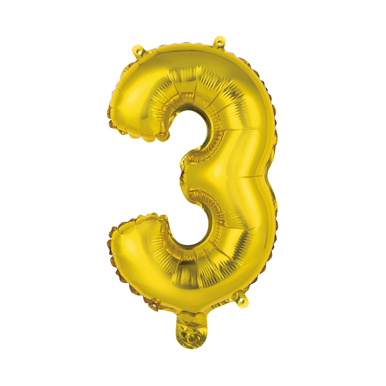 1 Balloon XS - Zahl 3 - Gold