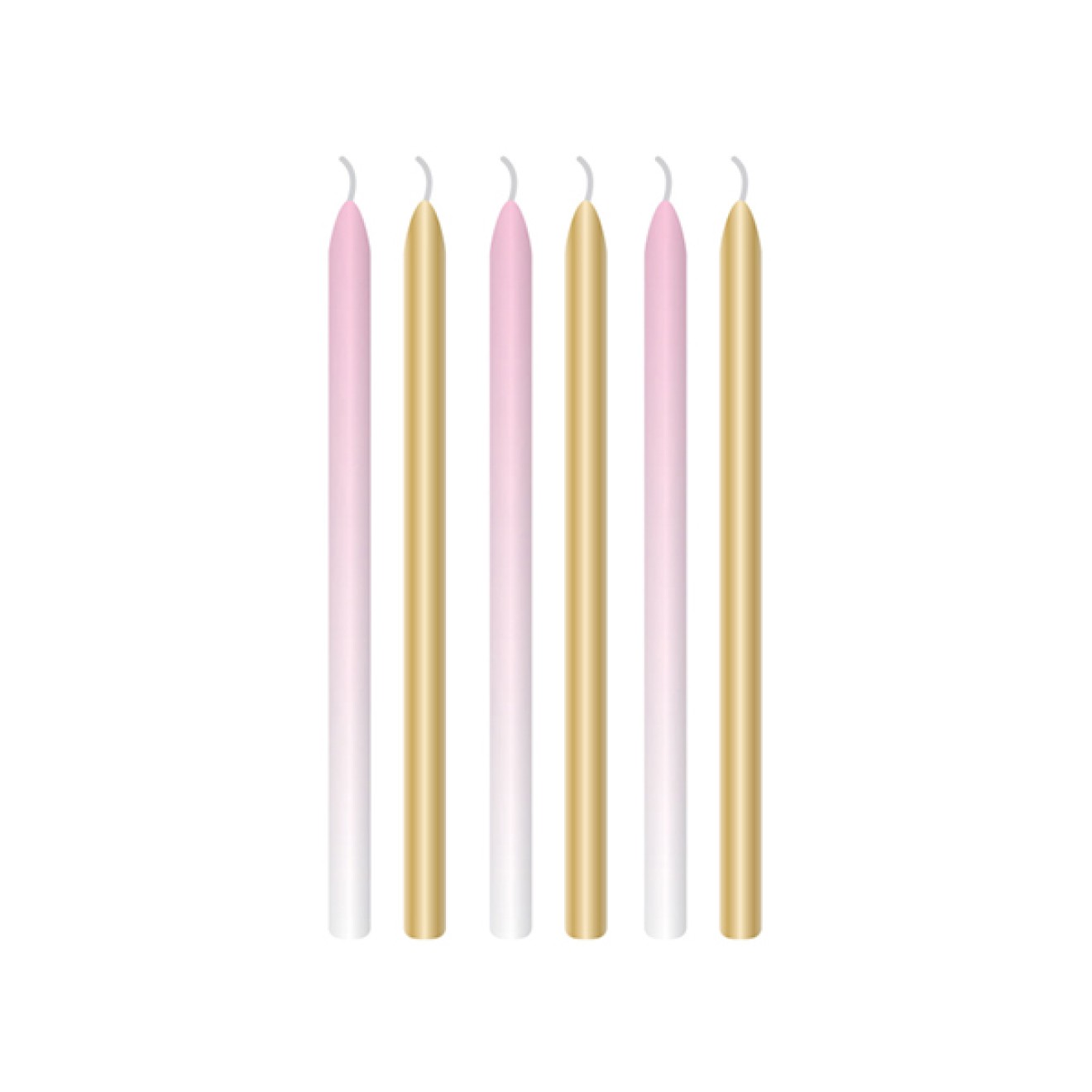 6 Kuchenkerzen - 1st Birthday Pink Ombre