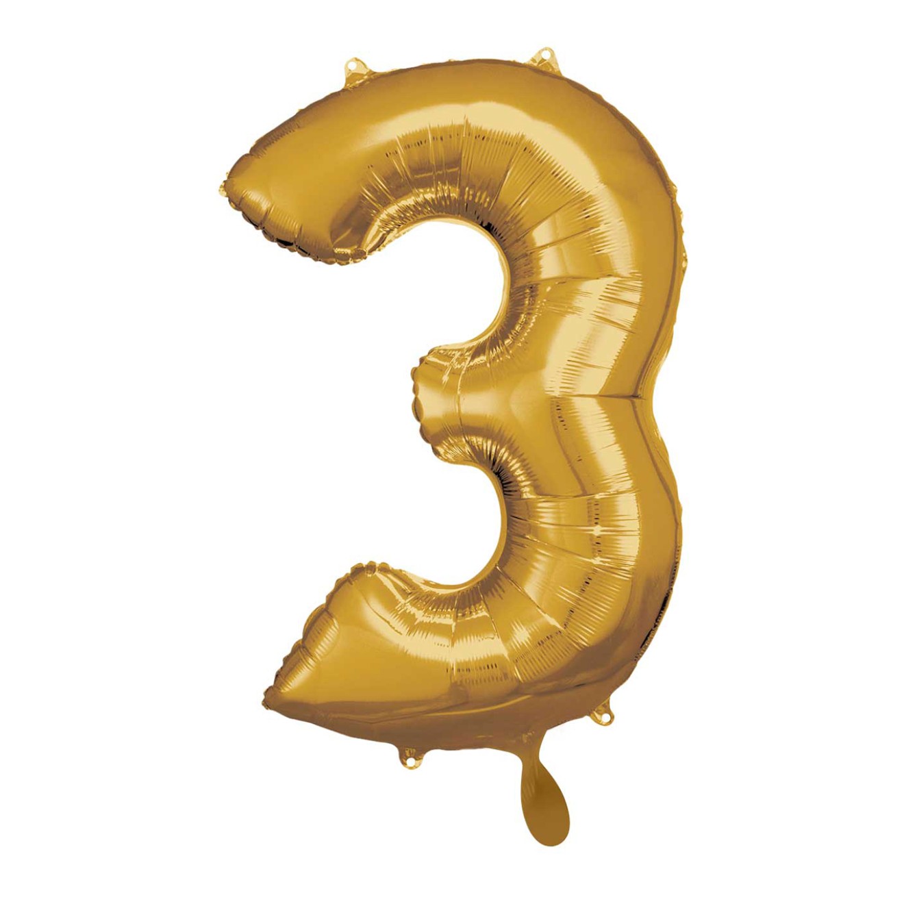 1 Balloon XL - Zahl 3 - Gold