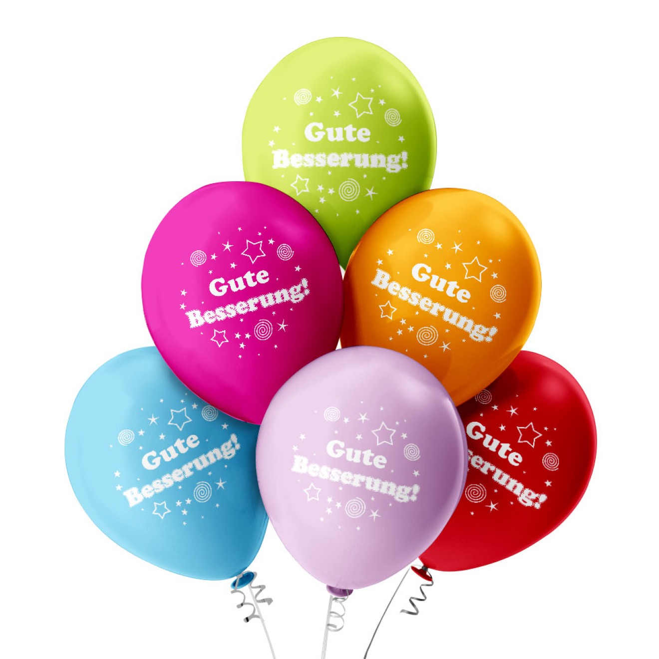 Luftballons: Gute Besserung - Sterne