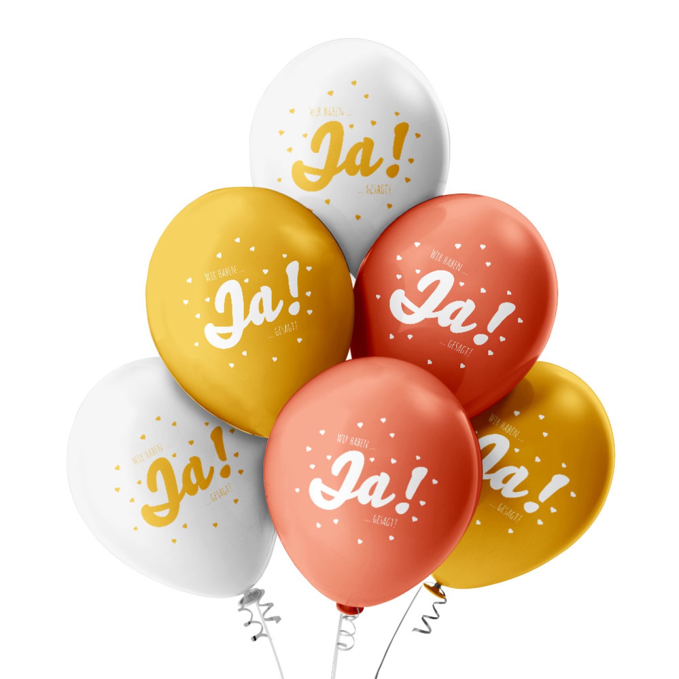 6 Luftballons Wir haben Ja gesagt - Freie Farbauswahl