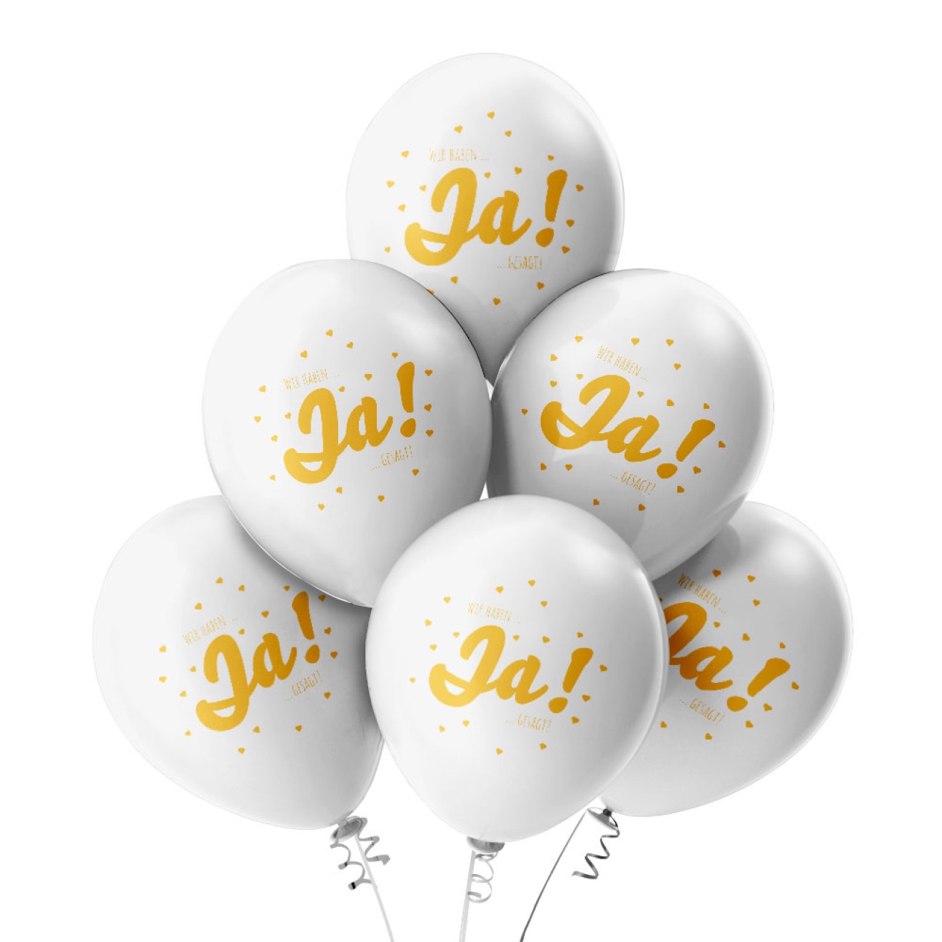 6 Luftballons Wir haben Ja gesagt - Weiß