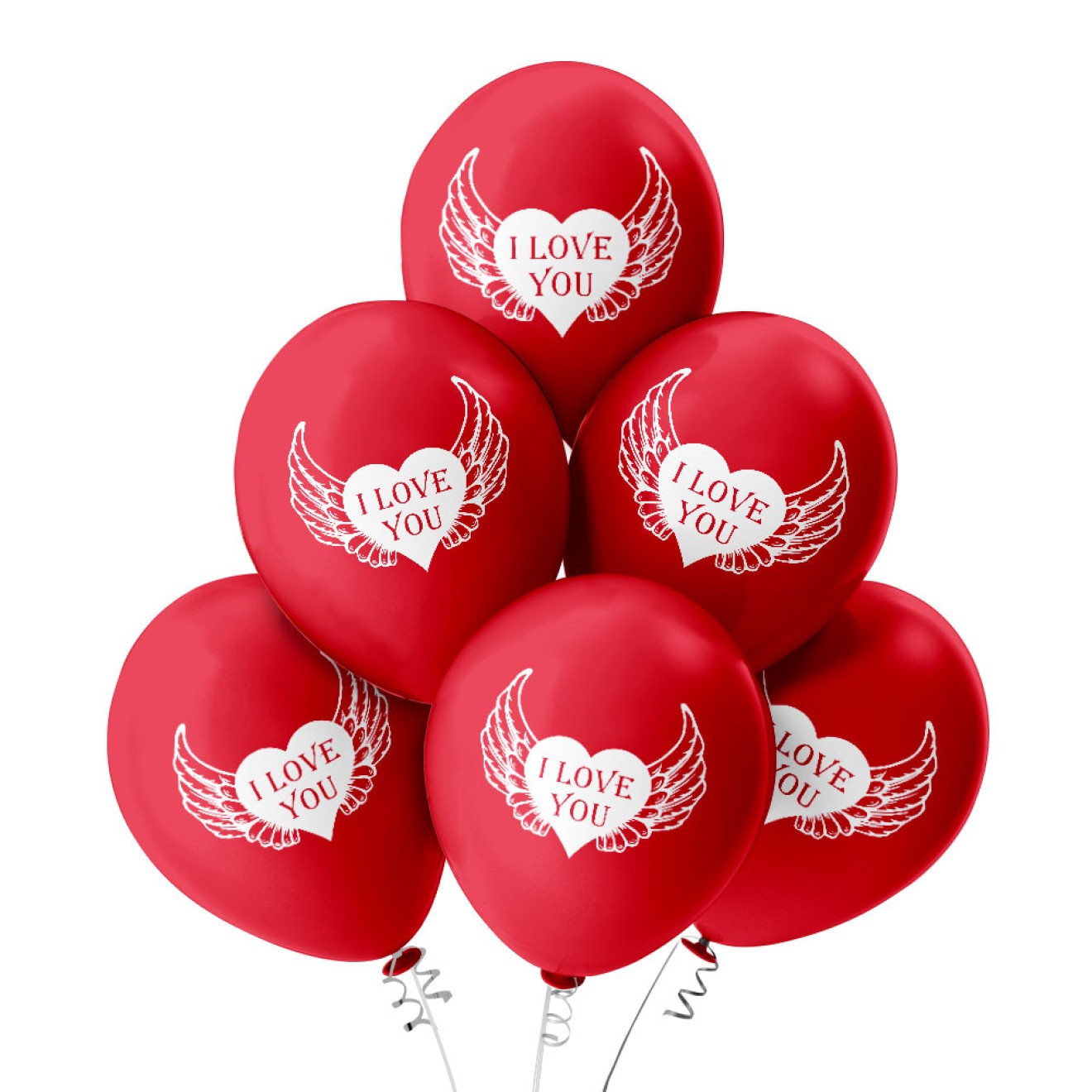 Luftballons Valentinstag: Verschlungene Herzen - Freie Farbwahl