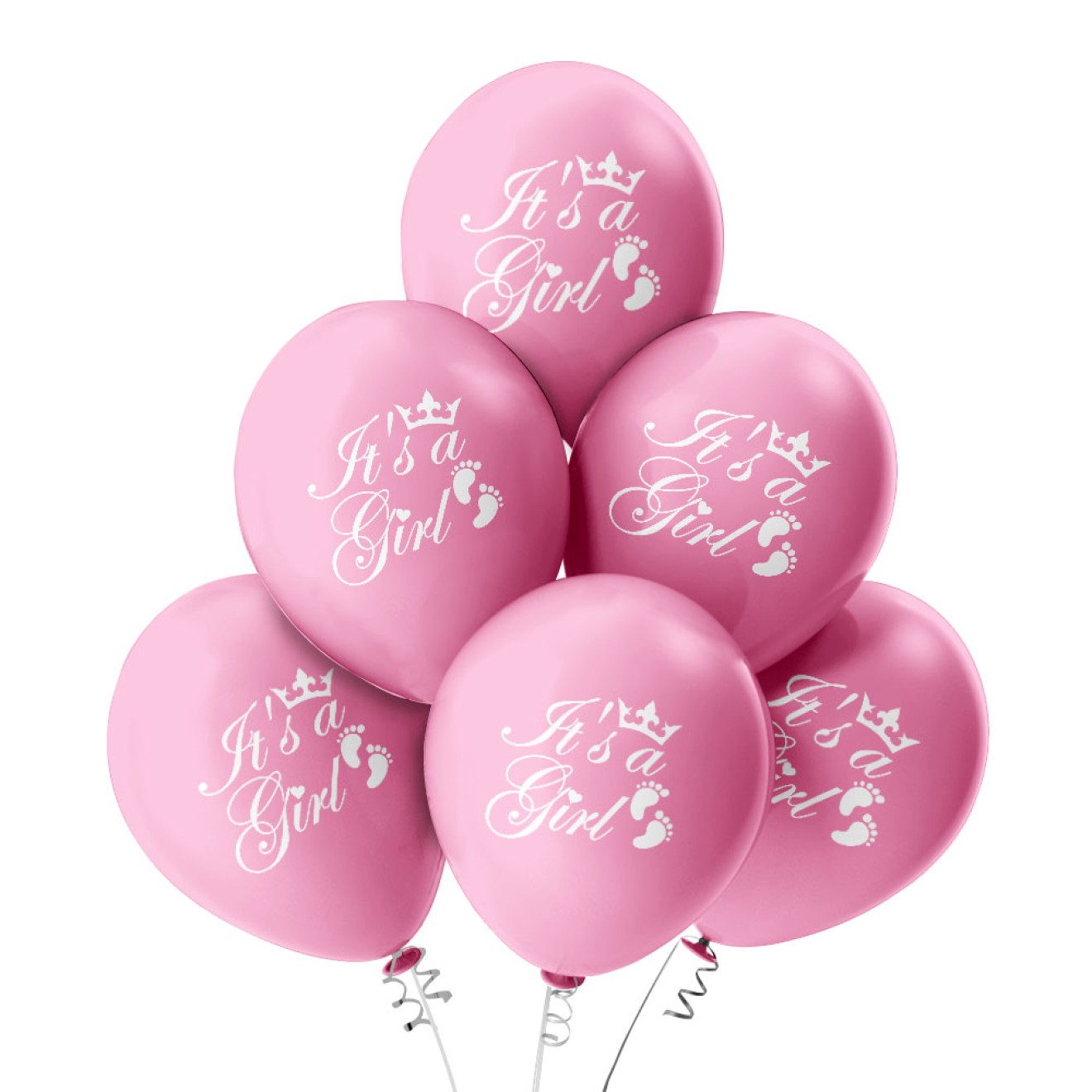 Luftballons Babyparty: It's A Girl - Freie Farbwahl