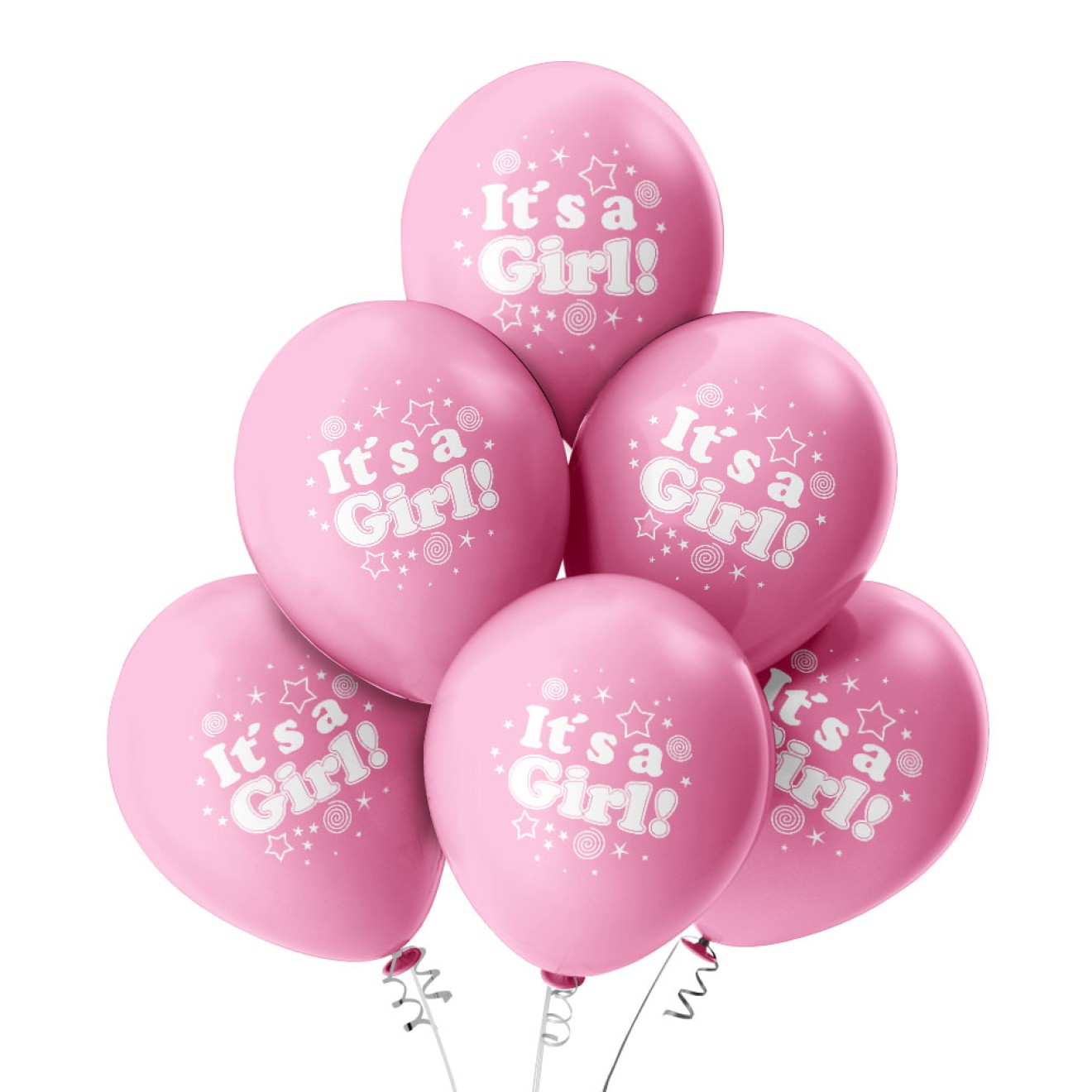 Luftballons Geburt: It`s a Girl (Mädchen) - Rosa Ø 30 cm