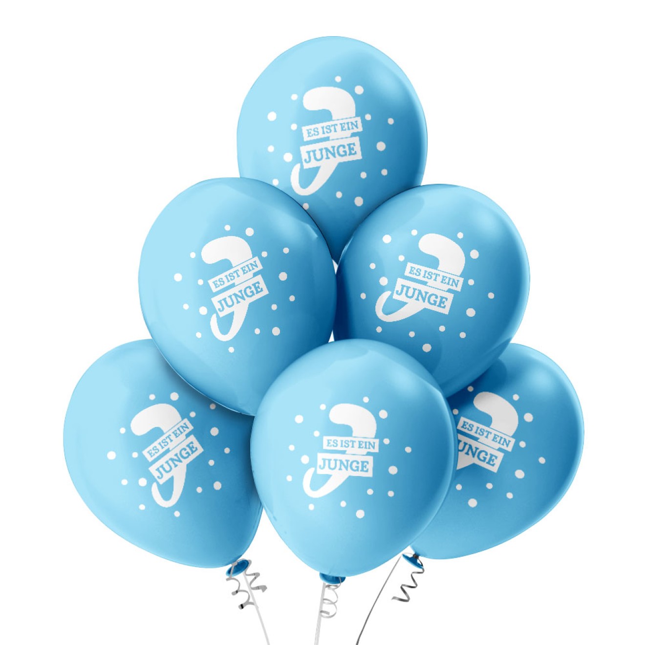6 Luftballons Es ist ein Junge! - Freie Farbauswahl