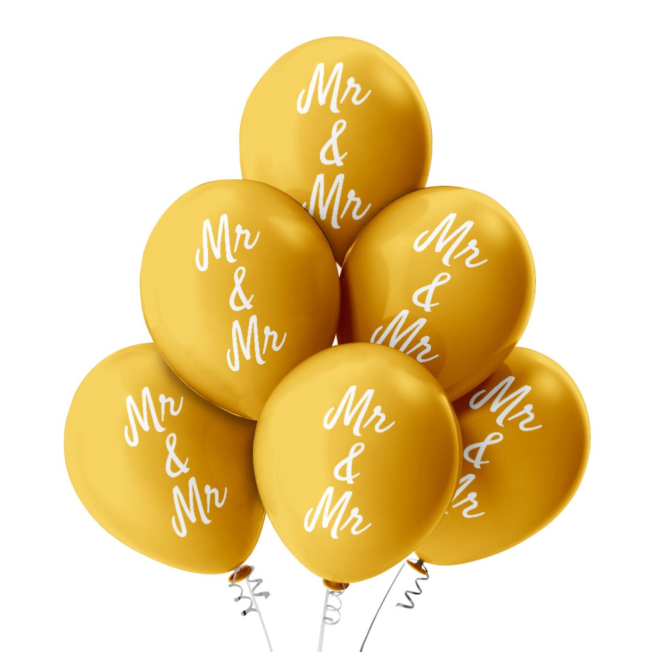 6 Luftballons Mr & Mr - Gold