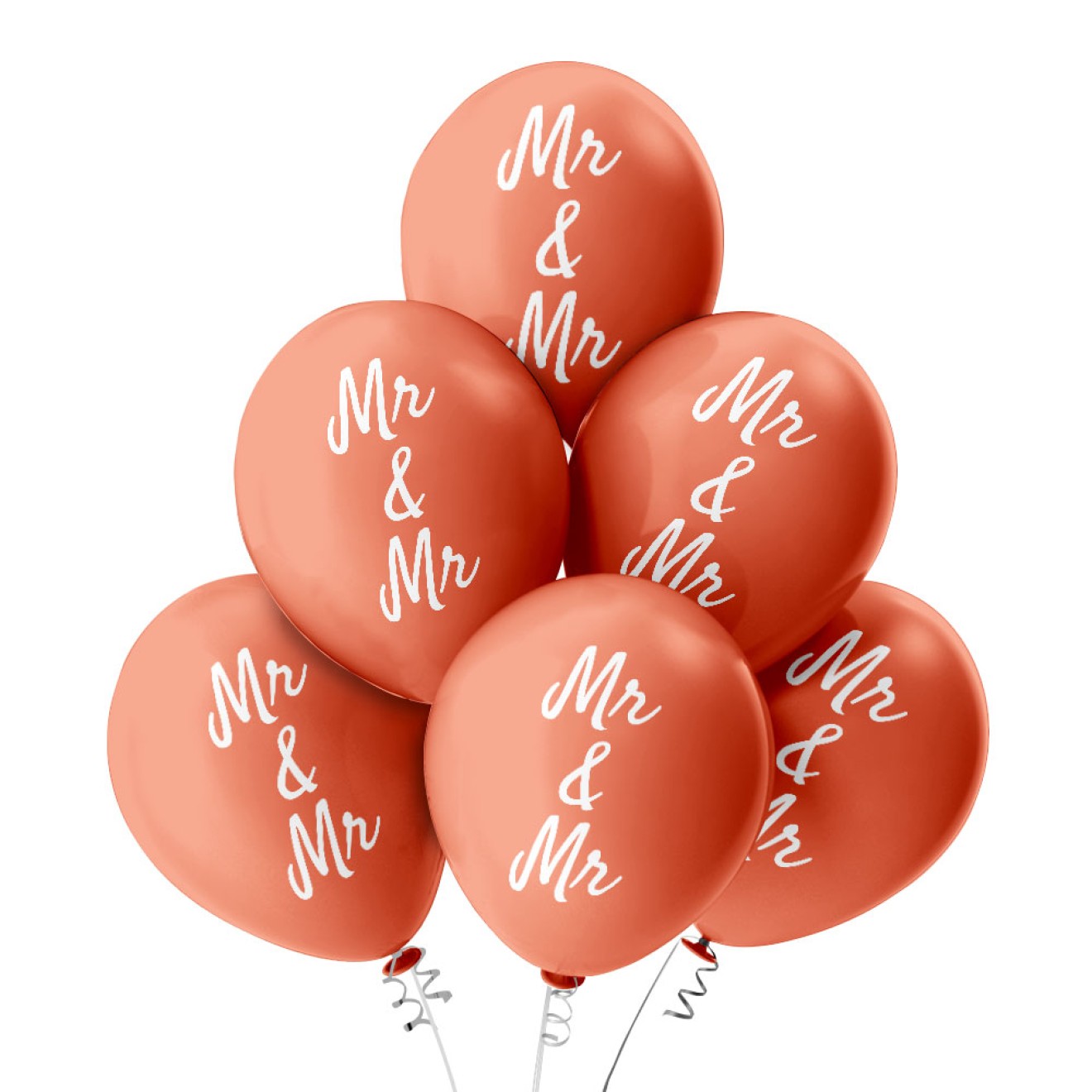 6 Luftballons Mr & Mr - Rose Gold