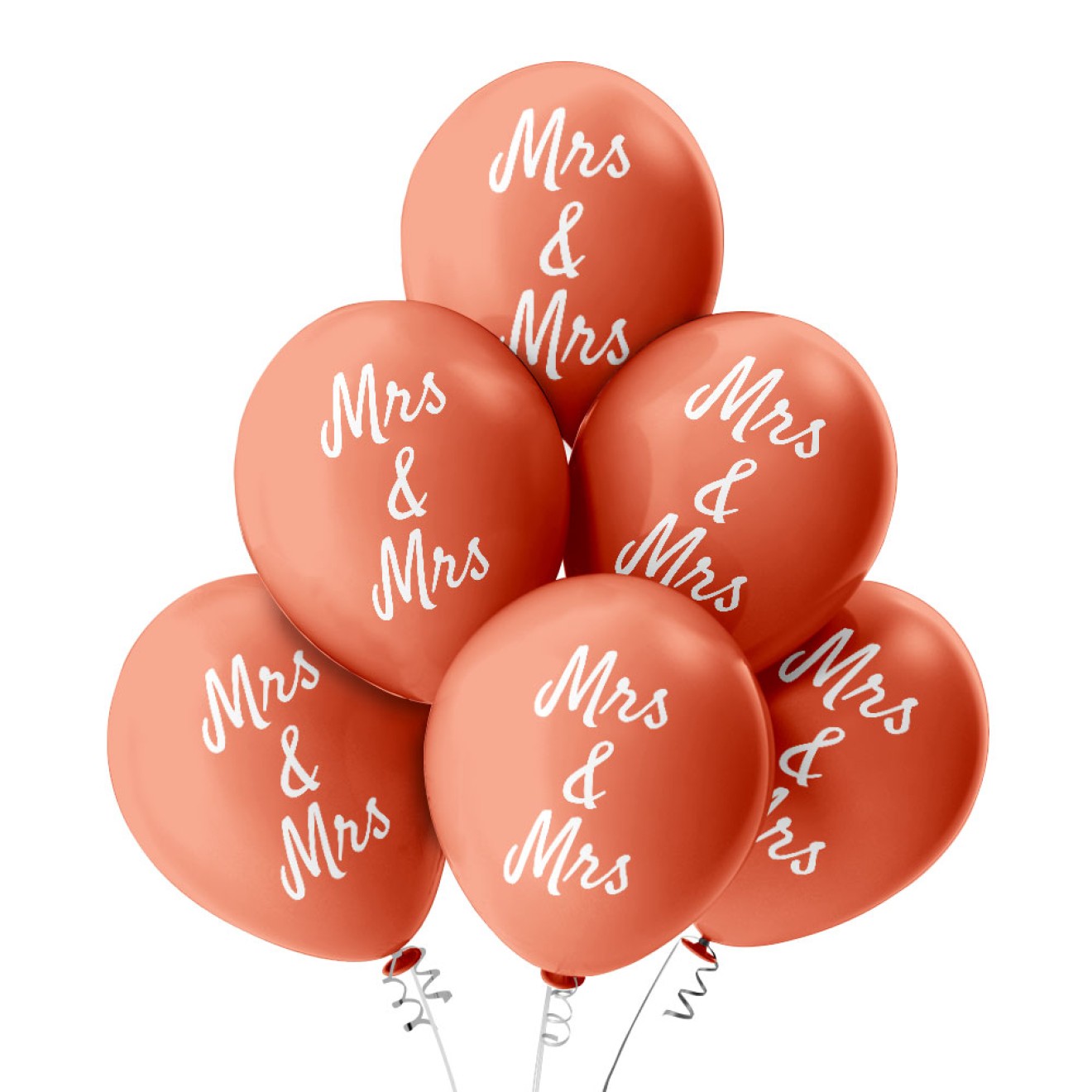 6 Luftballons Mrs & Mrs - Rose Gold