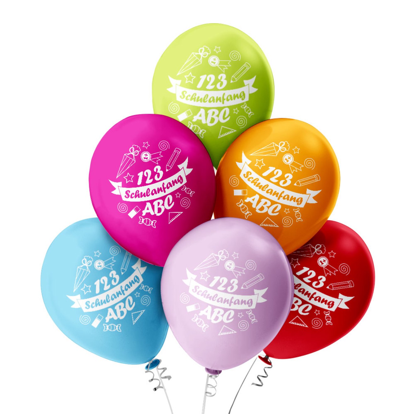 Luftballons ABC 123 - Schulanfang Ø 30 cm
