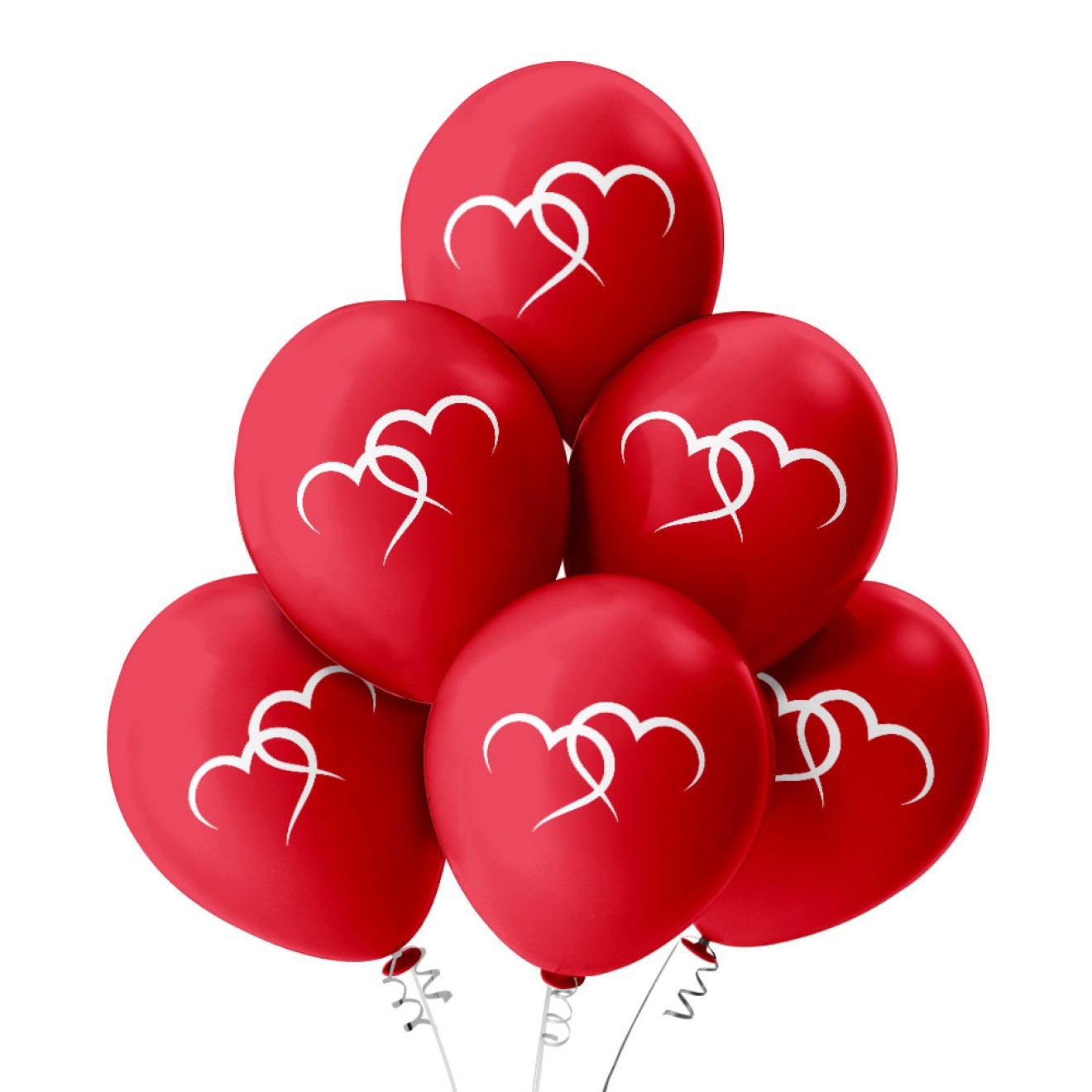 Luftballons Valentinstag: Verschlungene Herzen - Freie Farbwahl