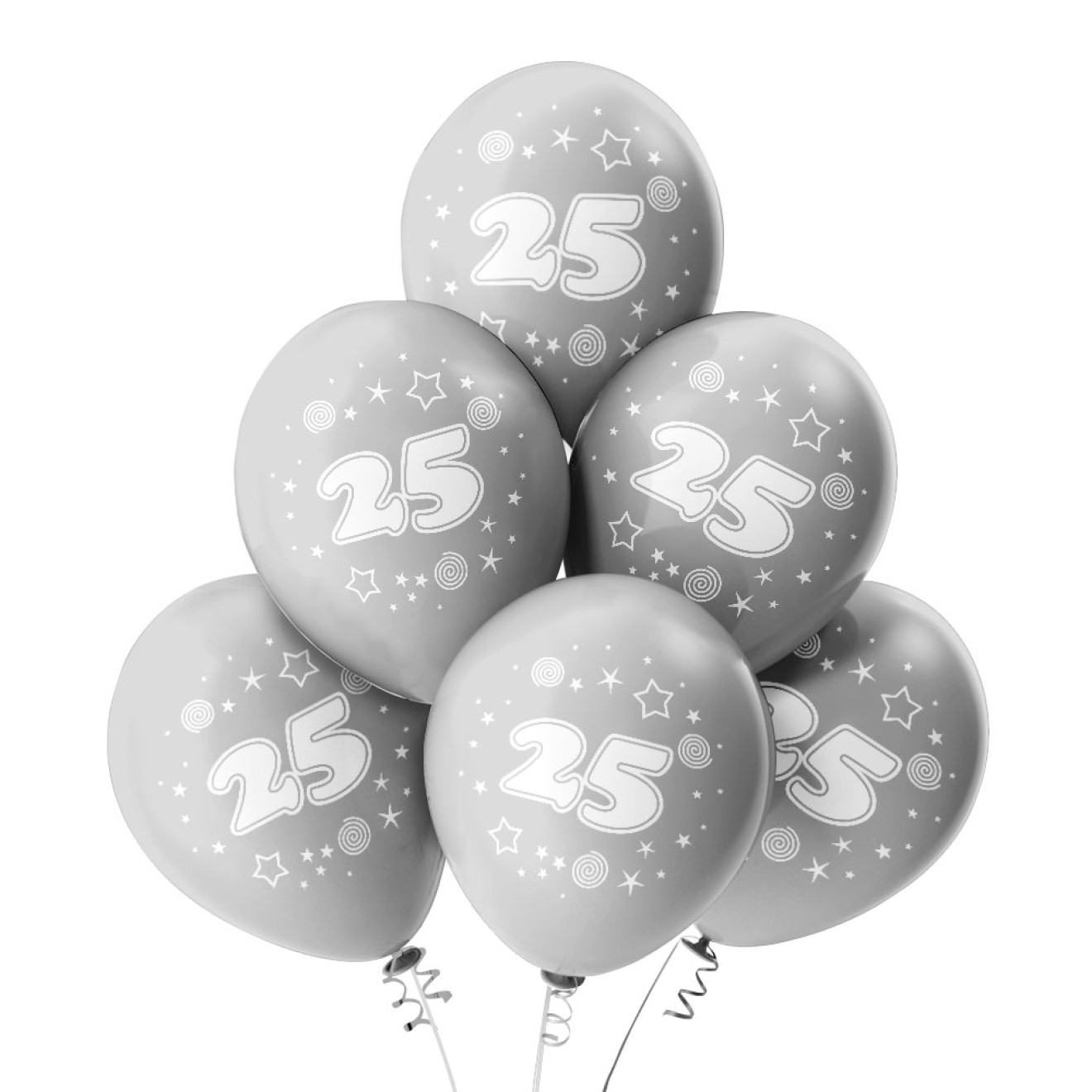 Luftballons Zahl - 25 - Metallic (Glänzend)