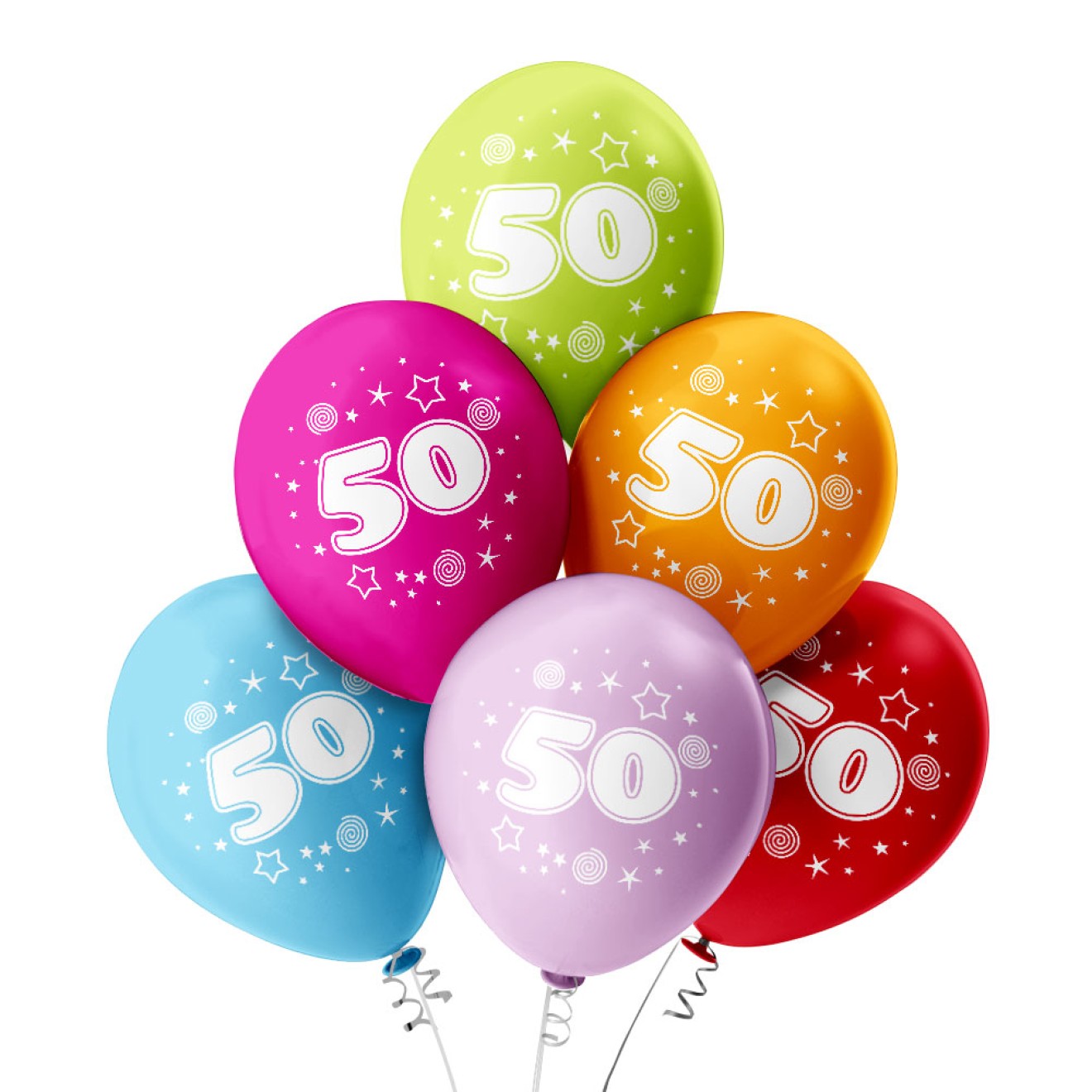 8 Luftballons Zahl 50 Bunt D 30cm gross Party Deko Geburtstag Dekoration 