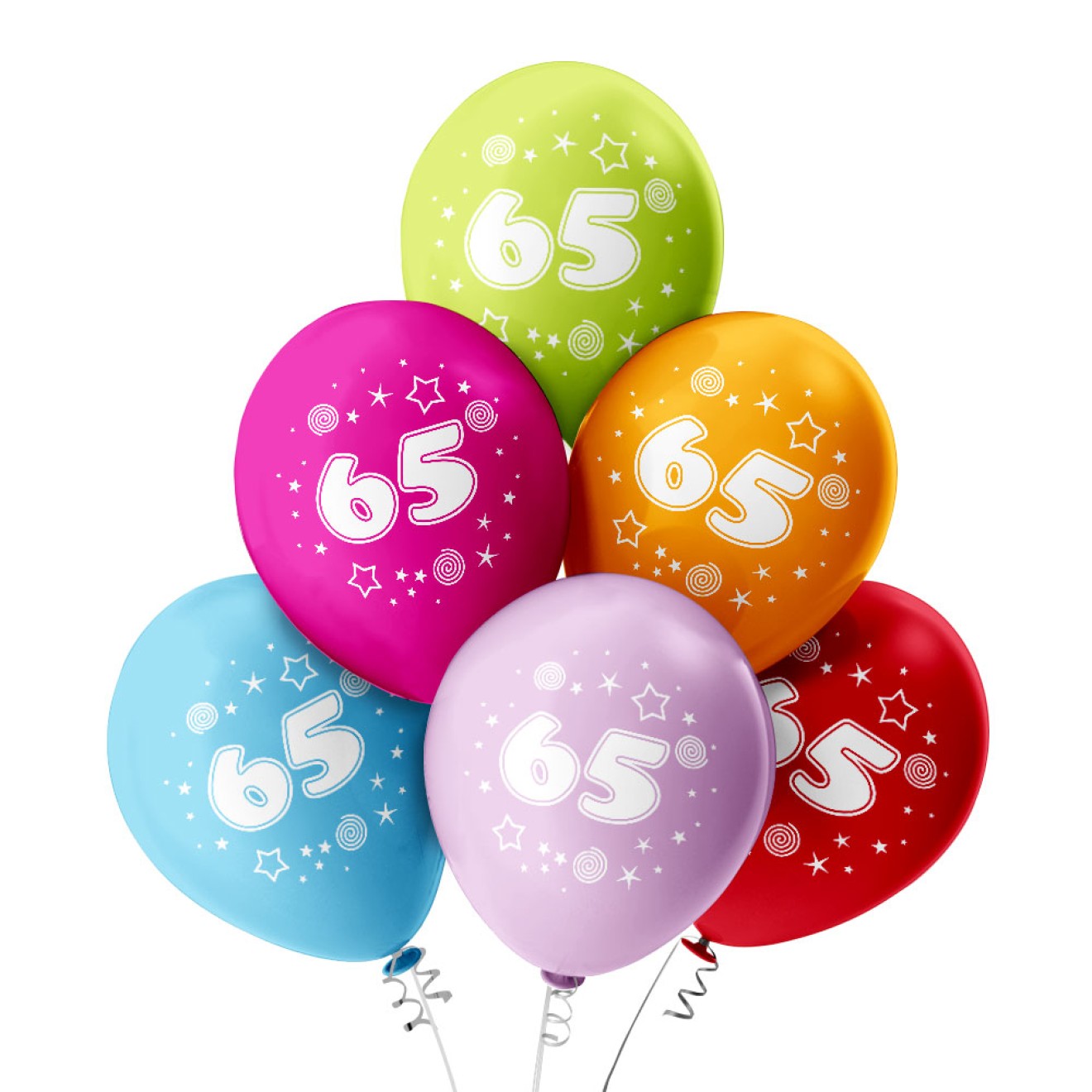 Luftballons Zahl - 65