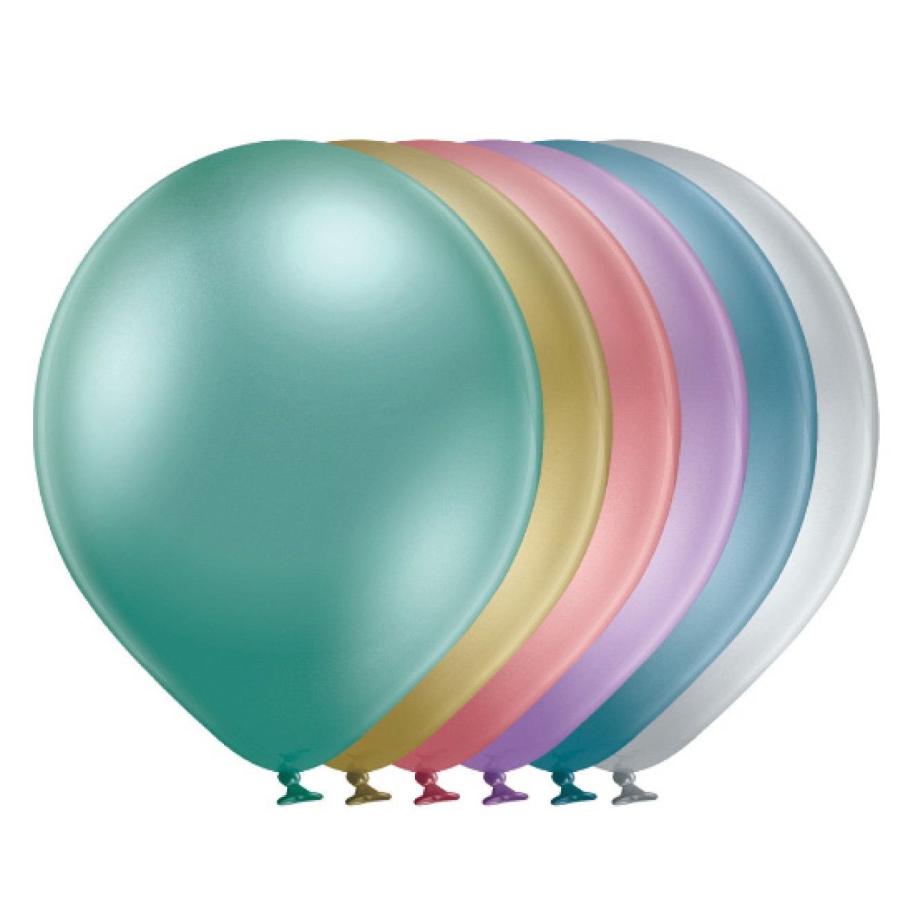 Luftballons Bunt gemischt - Glossy (Chrome)