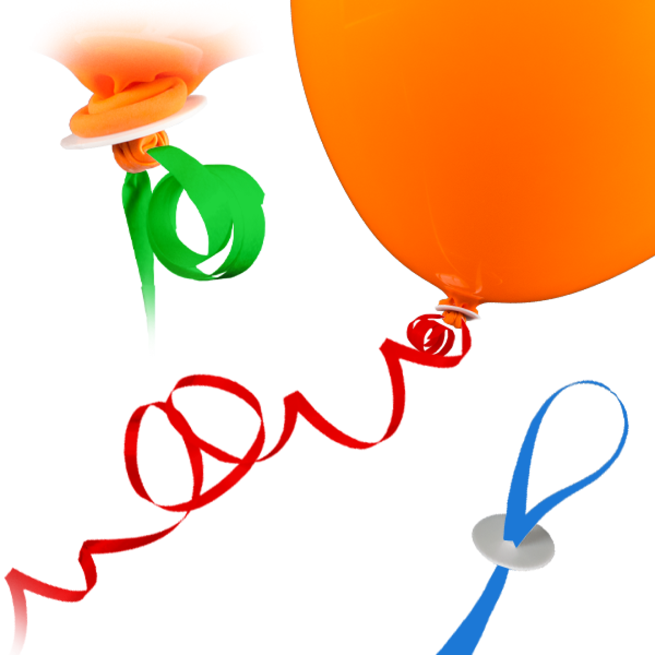Ballonverschlüsse Helium - Bunt gemischt