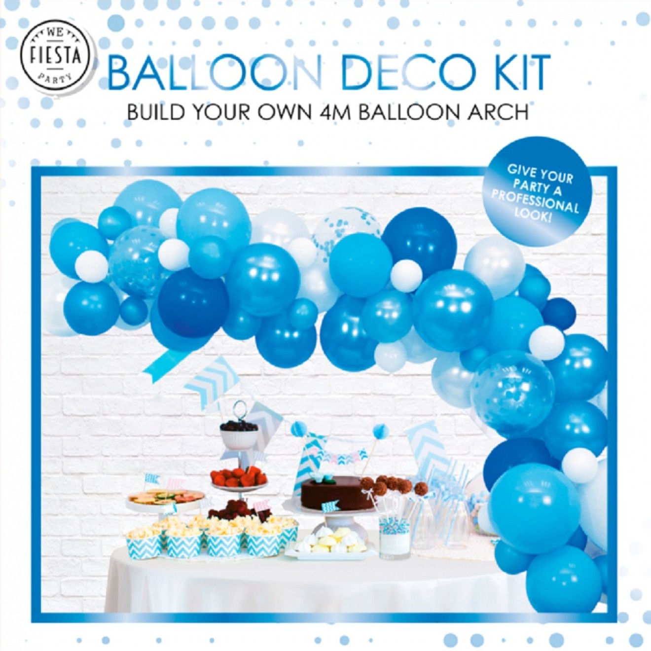 Ballonbogen / Luftballon Torbogen 4m - Set zum Selberbauen - Blau