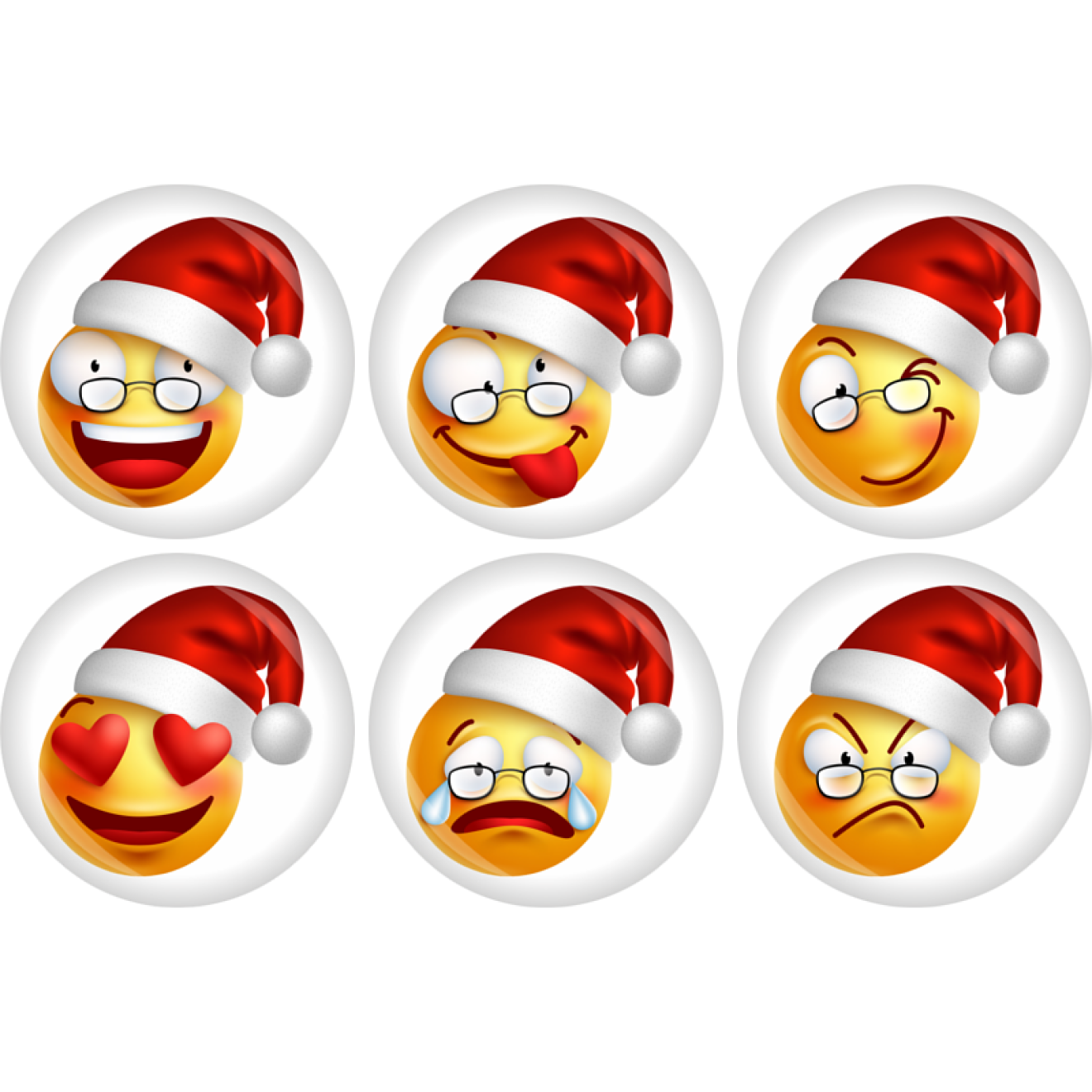 Button Smiley Emoji Weihnachten Ø 50 mm