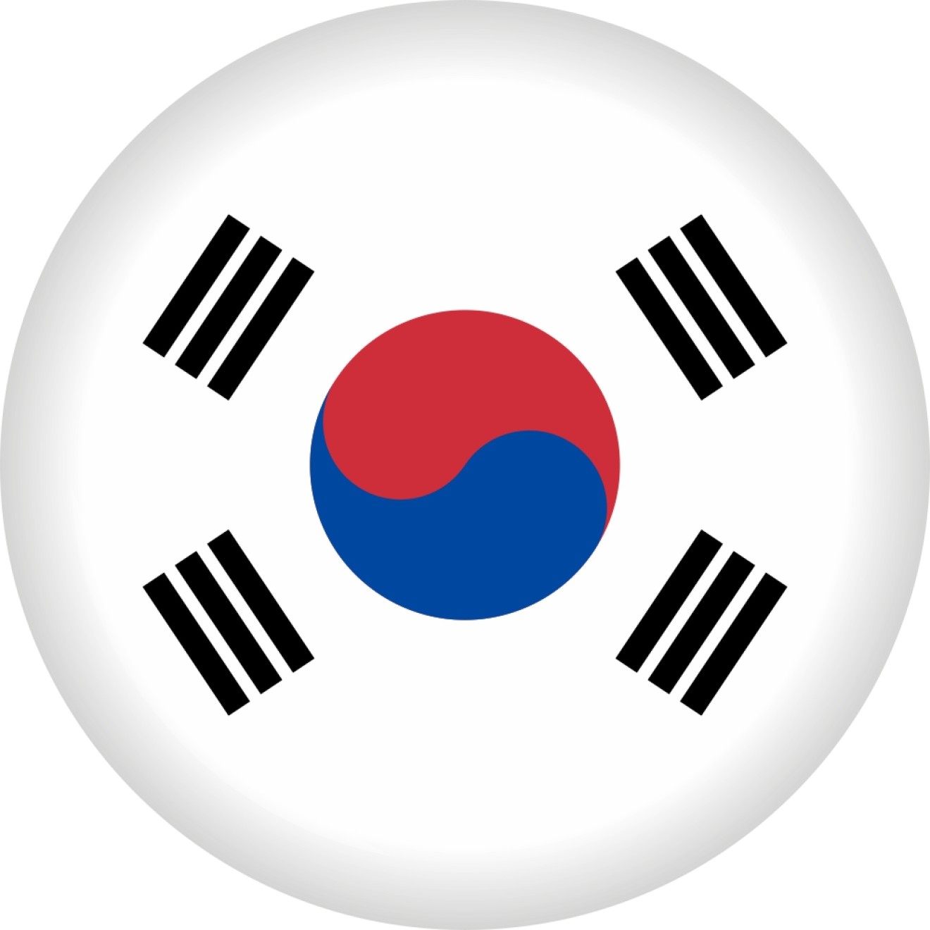 Button Südkorea Flagge Ø 50 mm