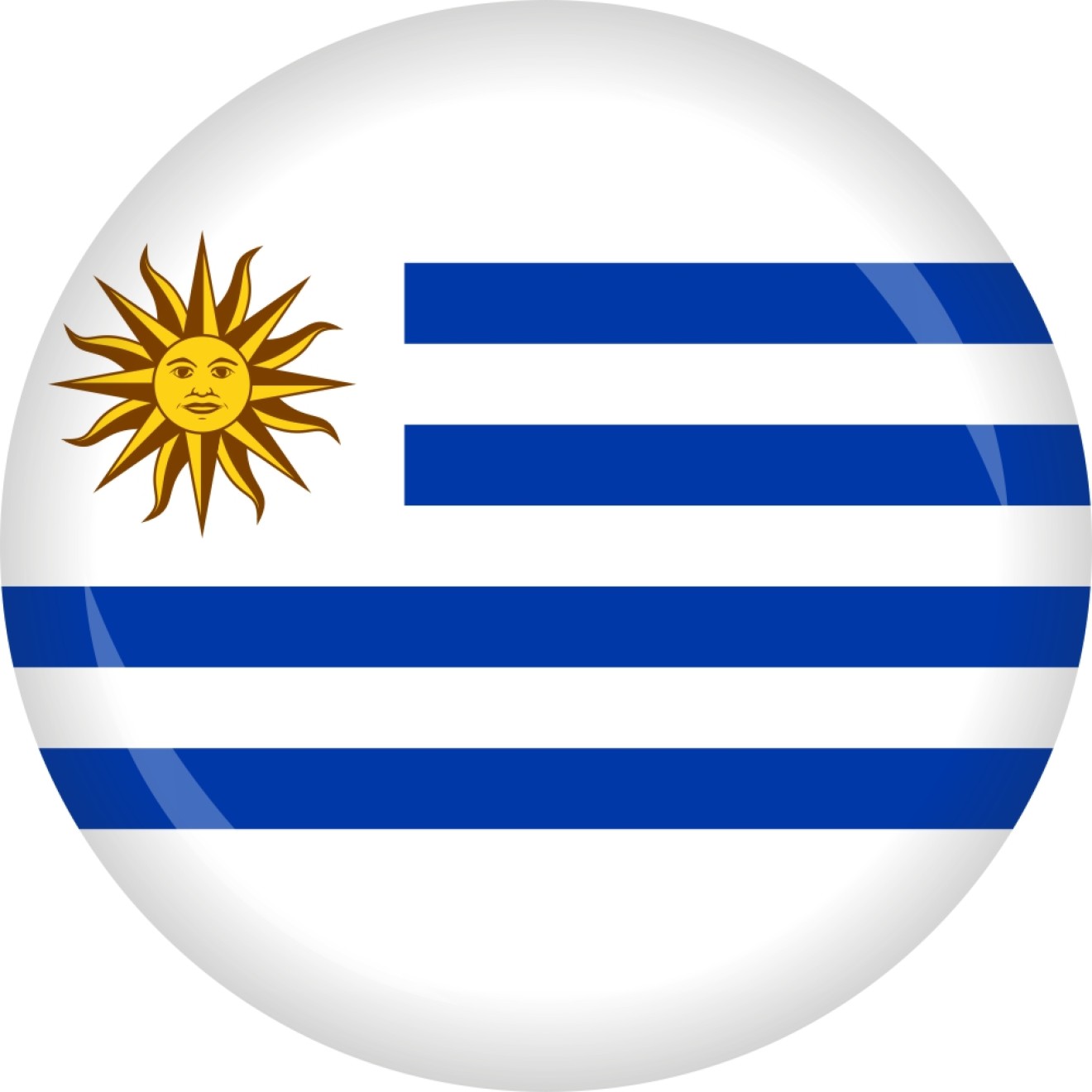Button Uruguay Flagge Ø 50 mm