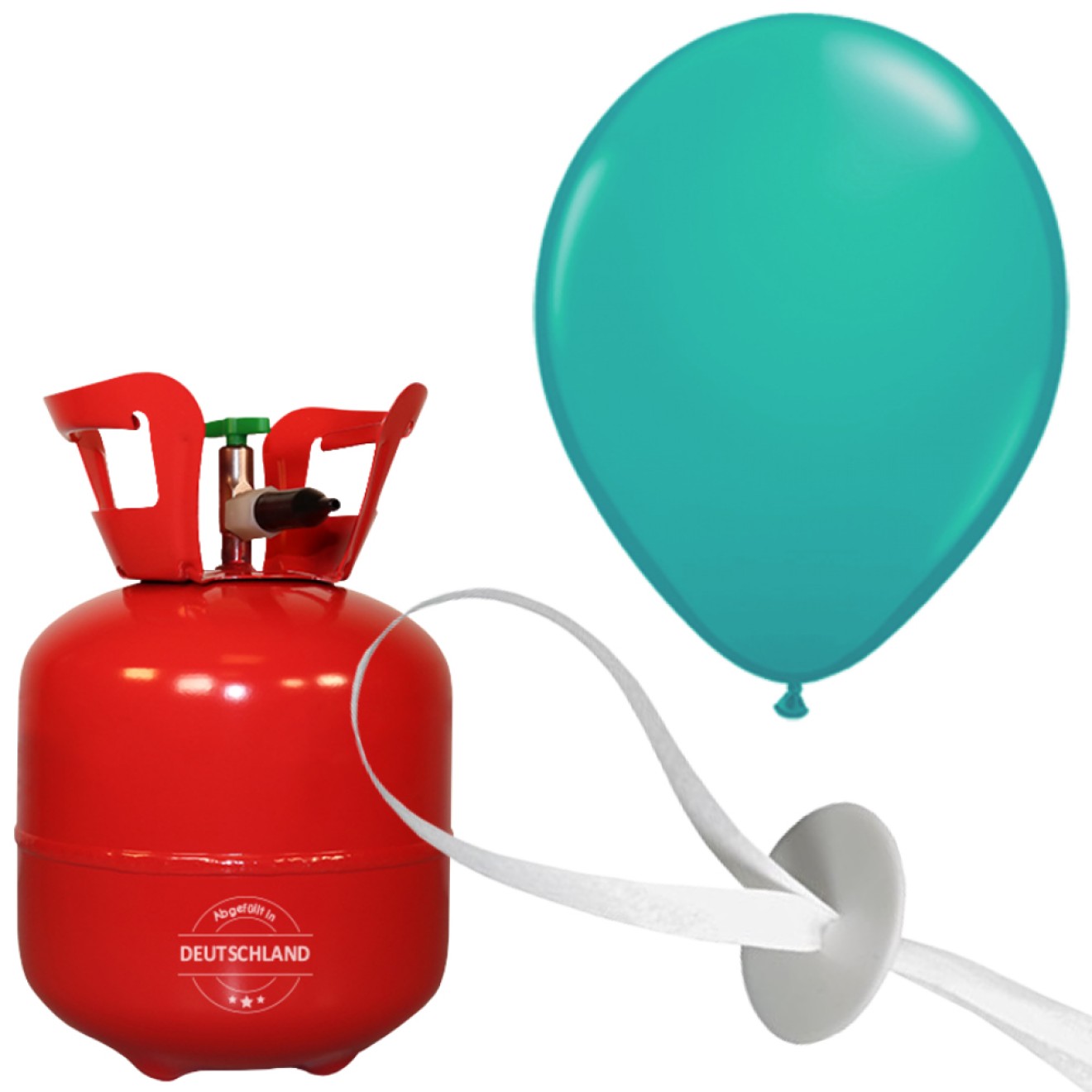 Helium-Set Luftballons (Standard) Ø 25 cm - Türkis - 15 Ballons