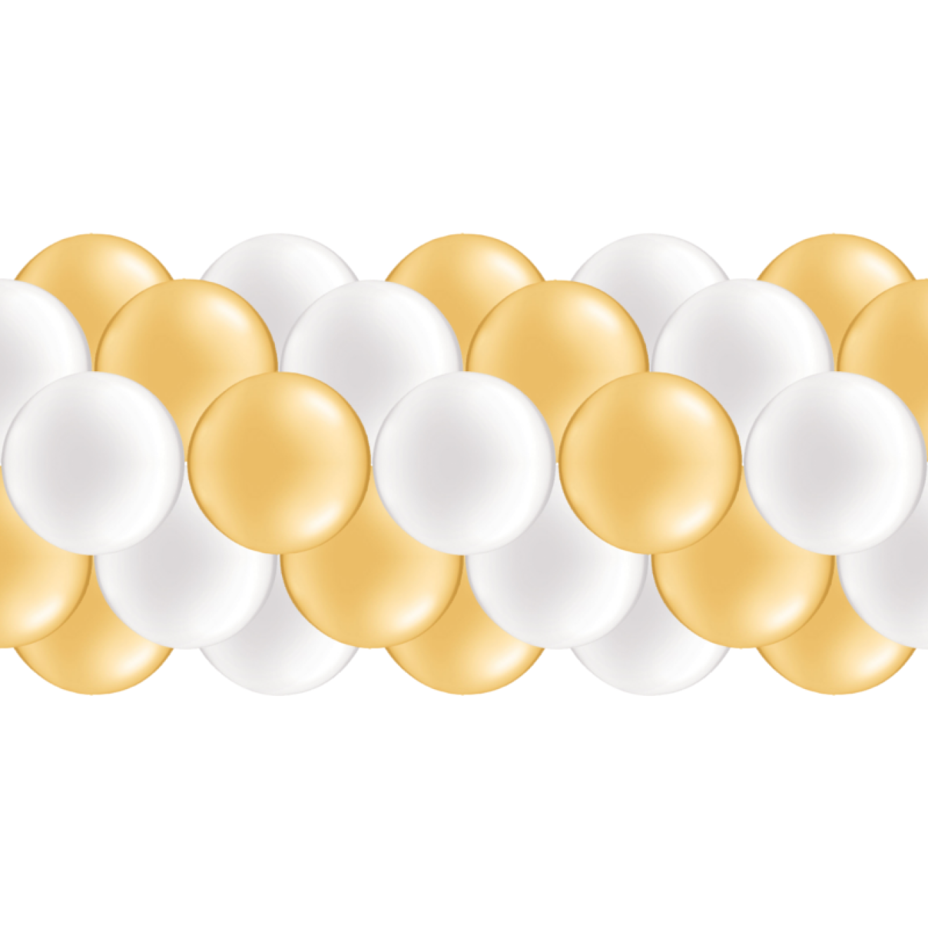 Luftballongirlanden-Set Gold & Weiß (Metallic / Glänzend) ab 3 m
