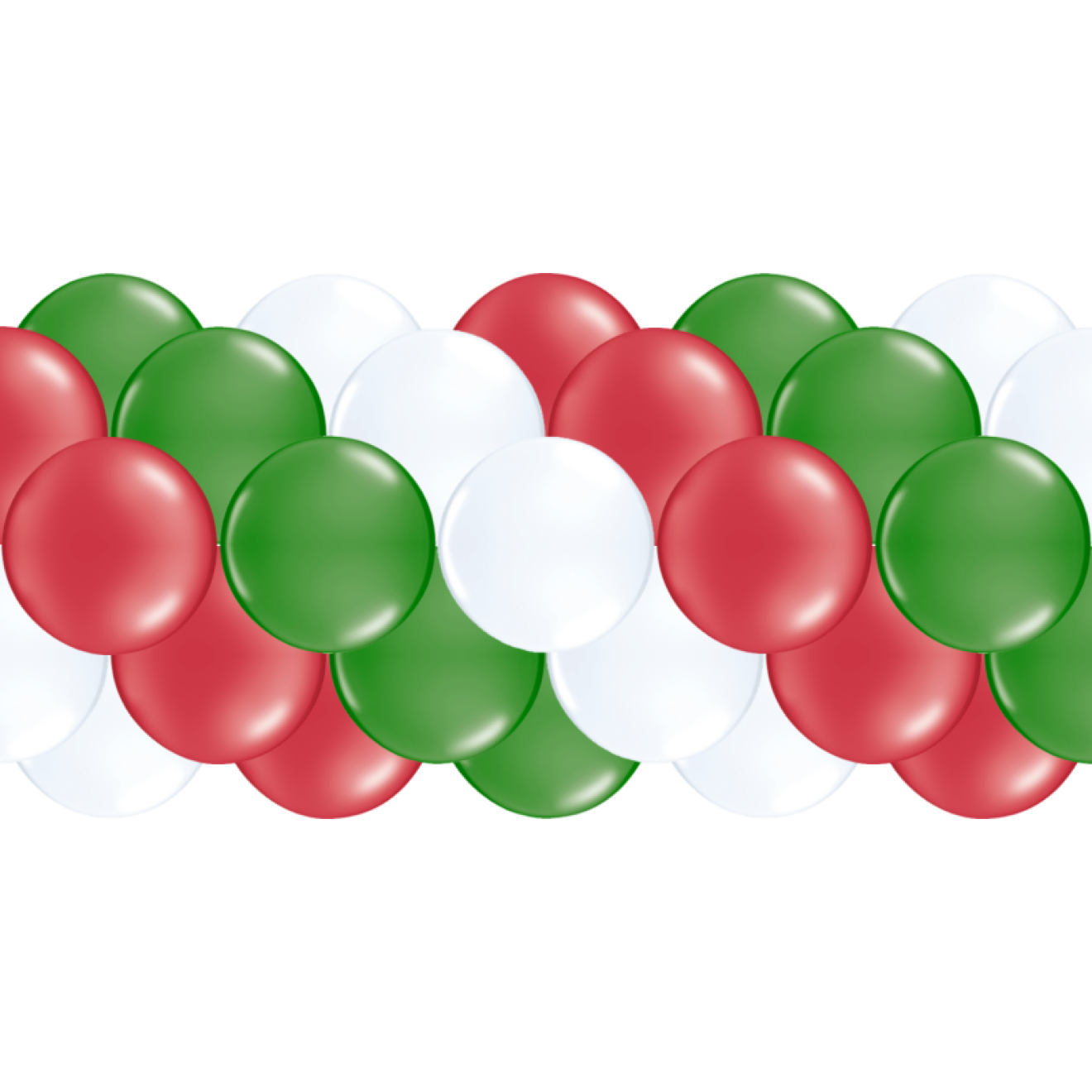 Luftballongirlanden-Set Italien: Grün, Weiß, Rot ab 3 m