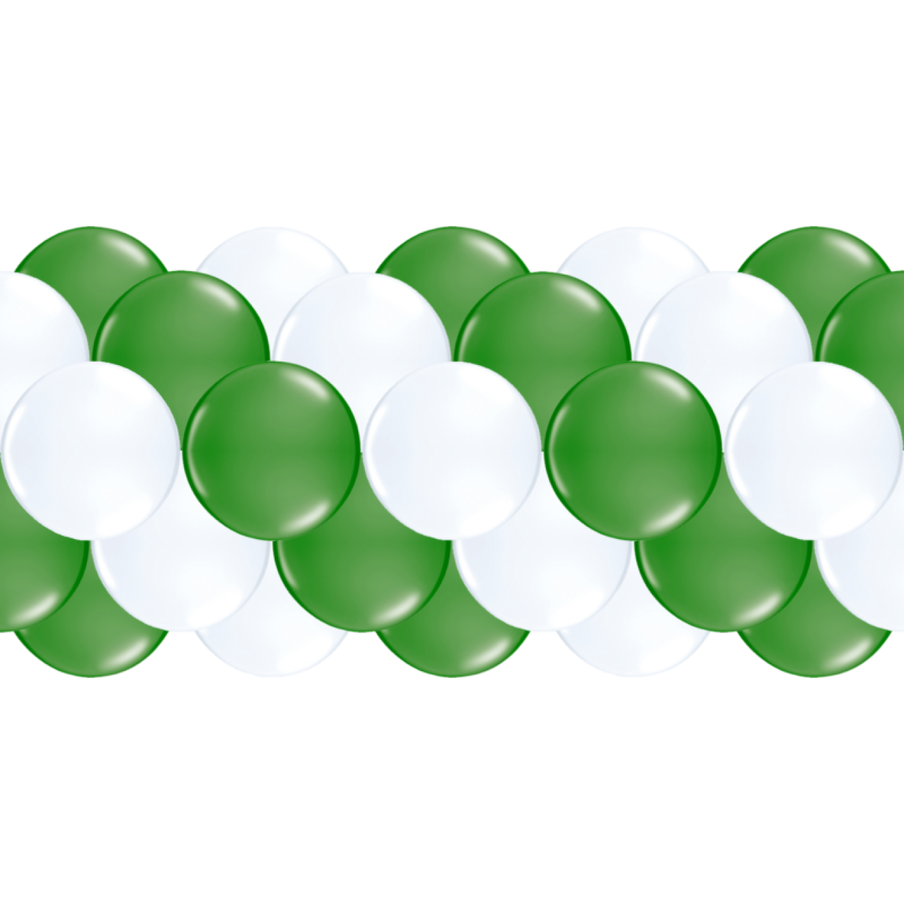 Luftballongirlanden-Set Grün & Weiß ab 3 m