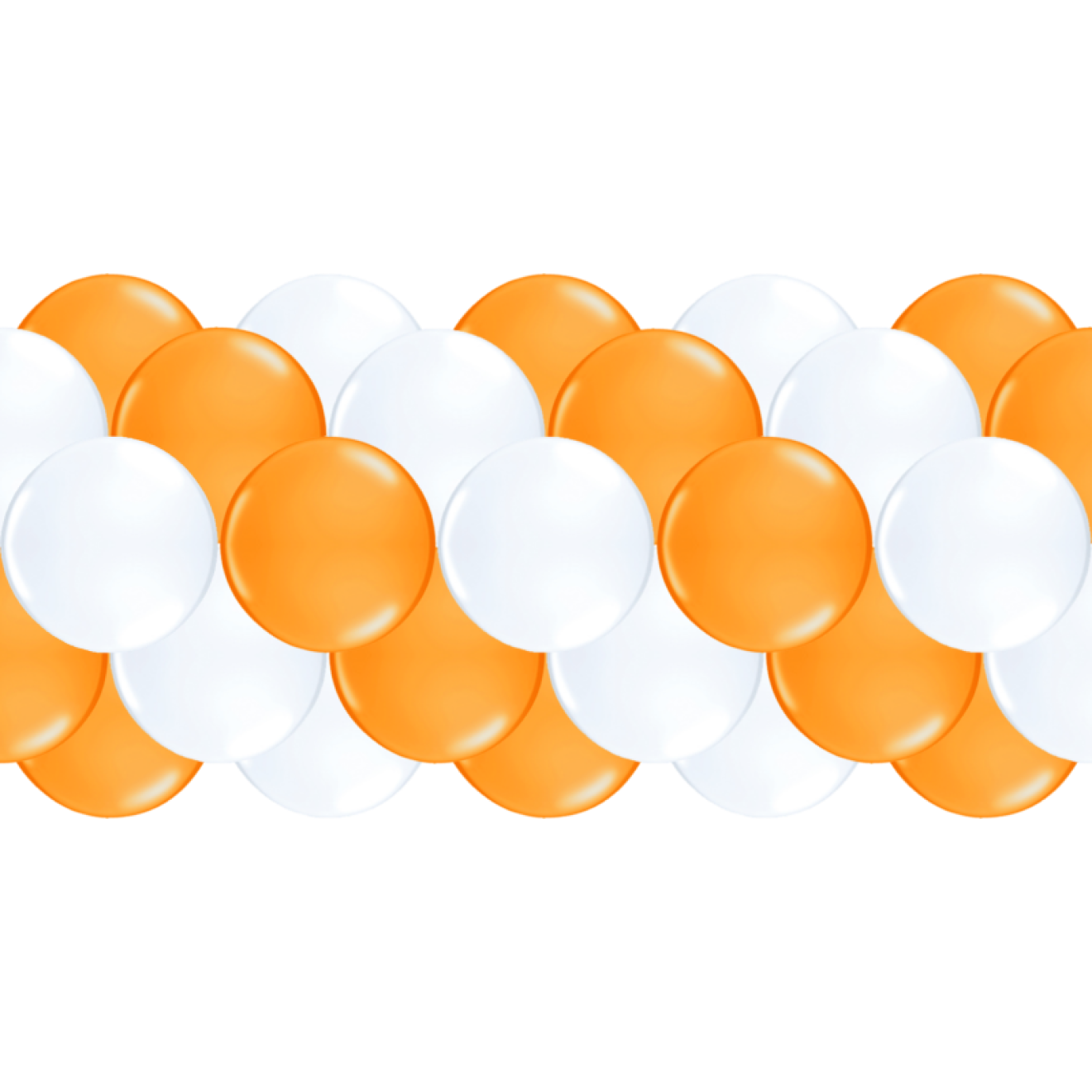 Luftballongirlanden-Set Orange & Weiß ab 3 m