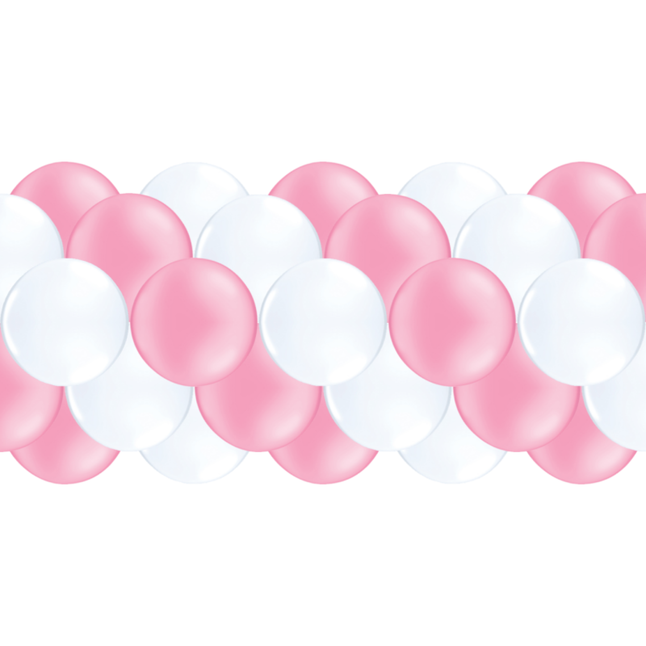 Luftballongirlanden-Set Rosa & Weiß ab 3 m