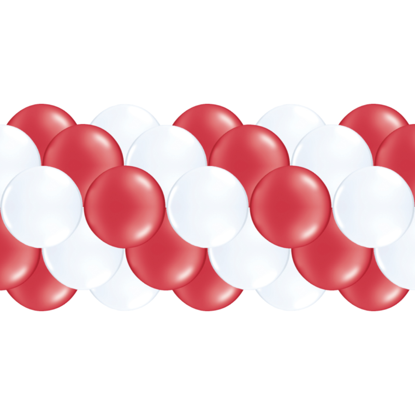 Luftballongirlanden-Set Rot & Weiß ab 3 m