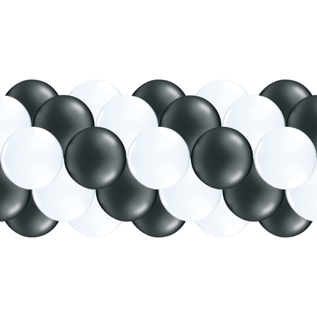 Luftballongirlanden-Set Schwarz & Weiß ab 3 m