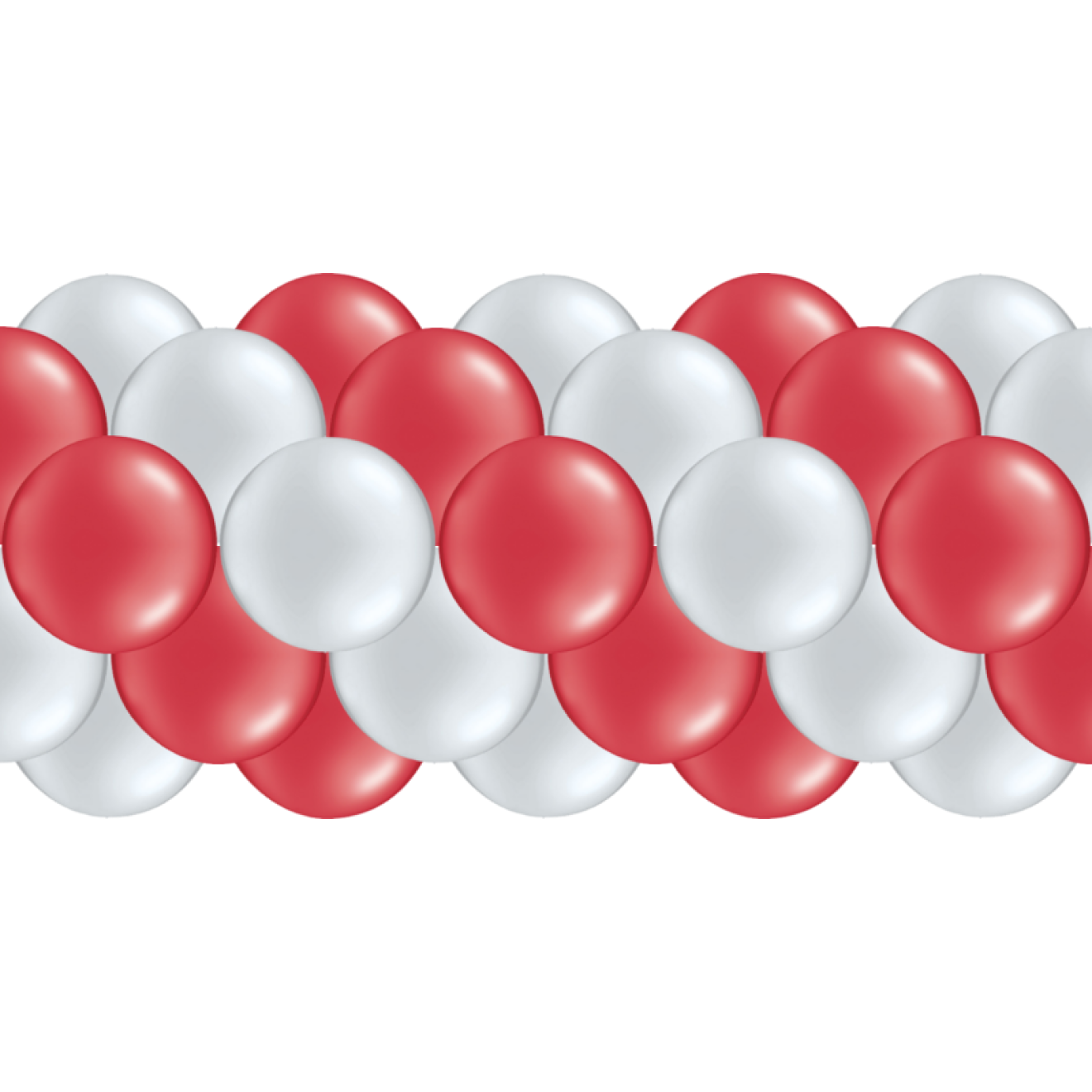Luftballongirlanden-Set Silber & Rot (Metallic / Glänzend) ab 3 m
