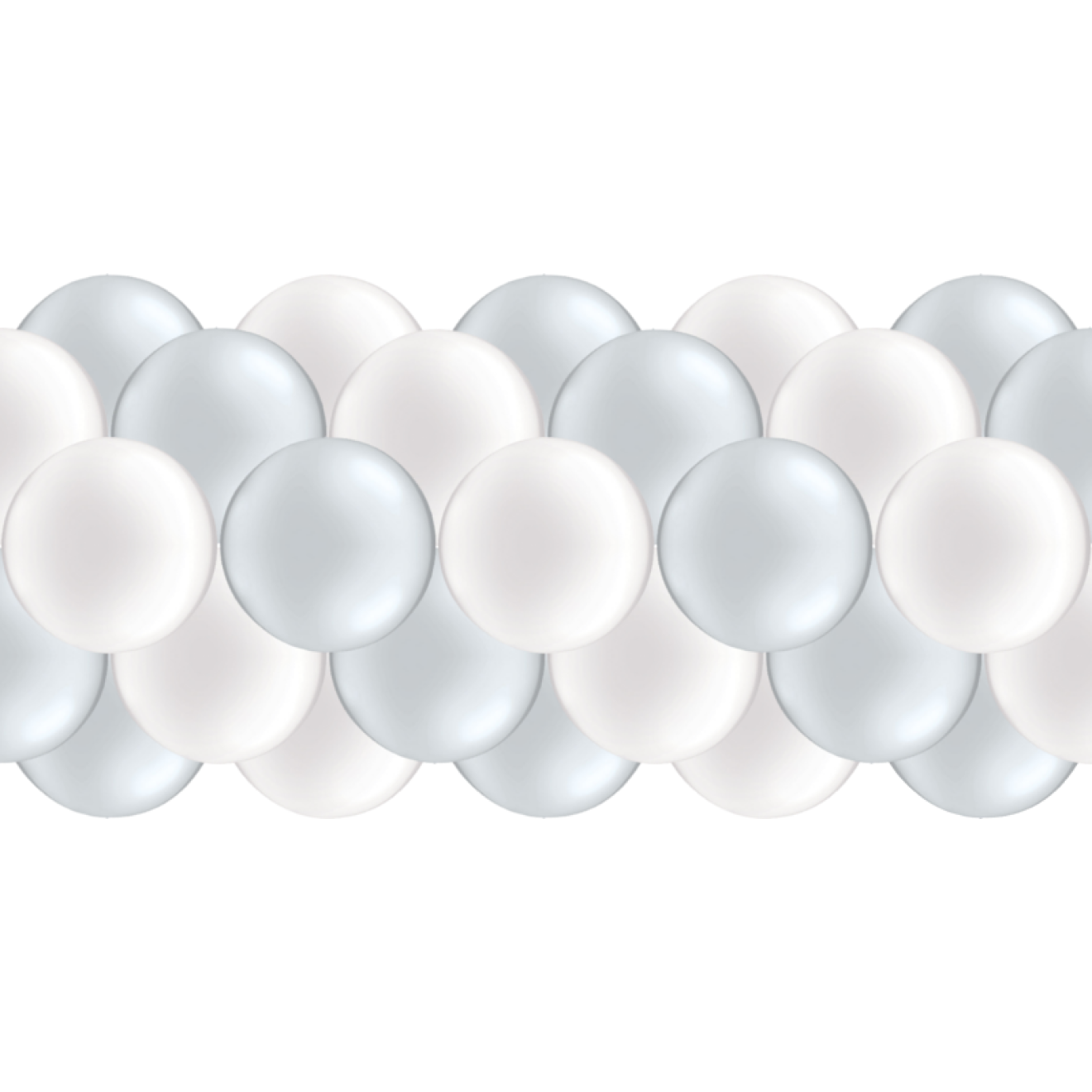 Luftballongirlanden-Set Silber & Weiß (Metallic / Glänzend) ab 3 m