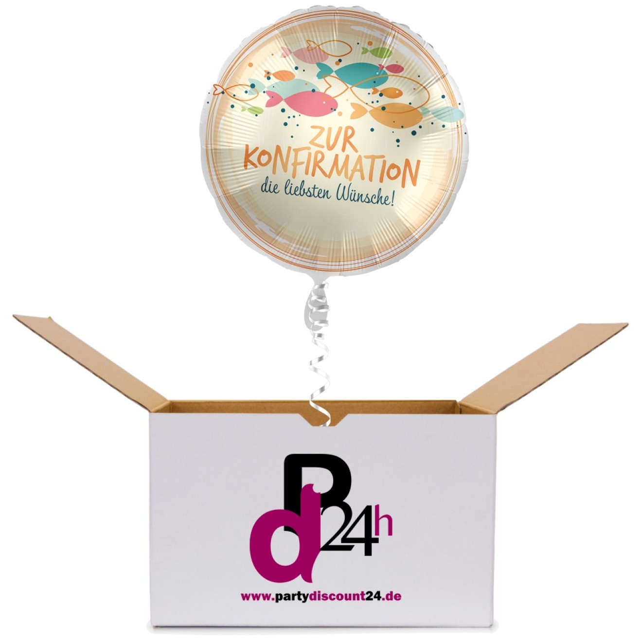 Ballonpost Konfirmation - Fische Ø 45 cm