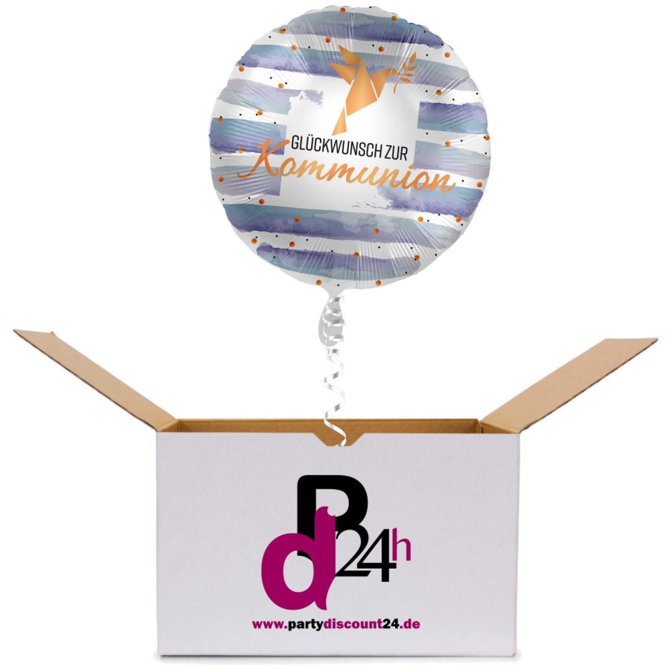 Ballonpost Kommunion - Glückwunsch (Taube) Ø 45 cm