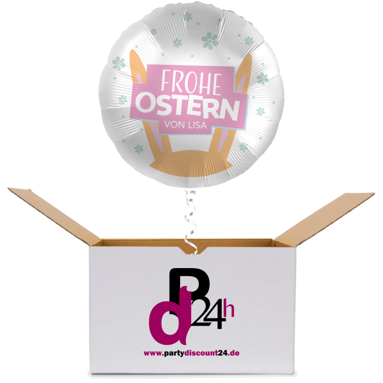 Ballonpost Personalisiert - Frohe Ostern Ø 45 cm| partydiscount24.de