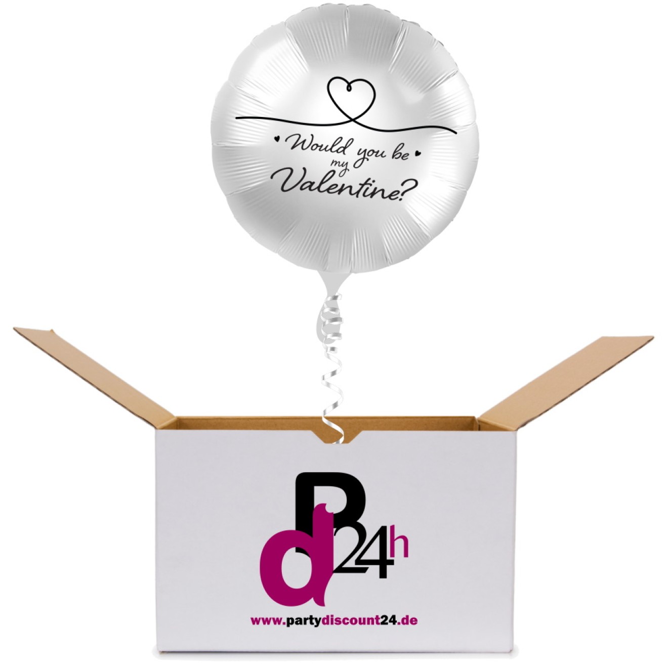 Ballonpost - Rundballon Would You Be My Valentine? Ø 45 cm