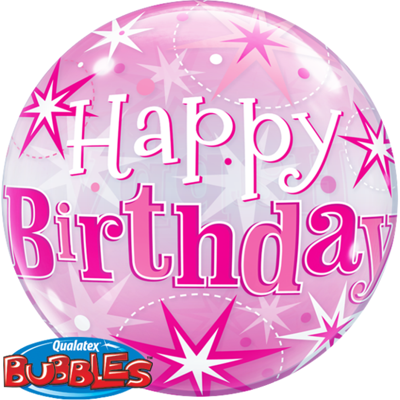 Ballonpost Geburtstag: Happy Birthday - Pink (Bubble)