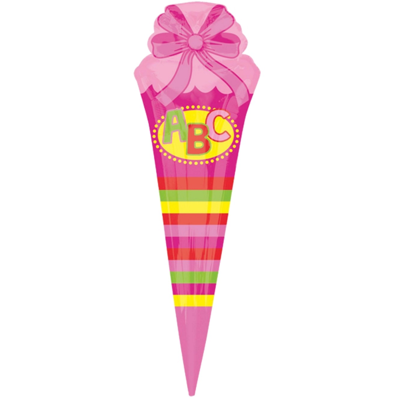 Folienballon Schulanfang - ABC Schultüte Pink 111 cm