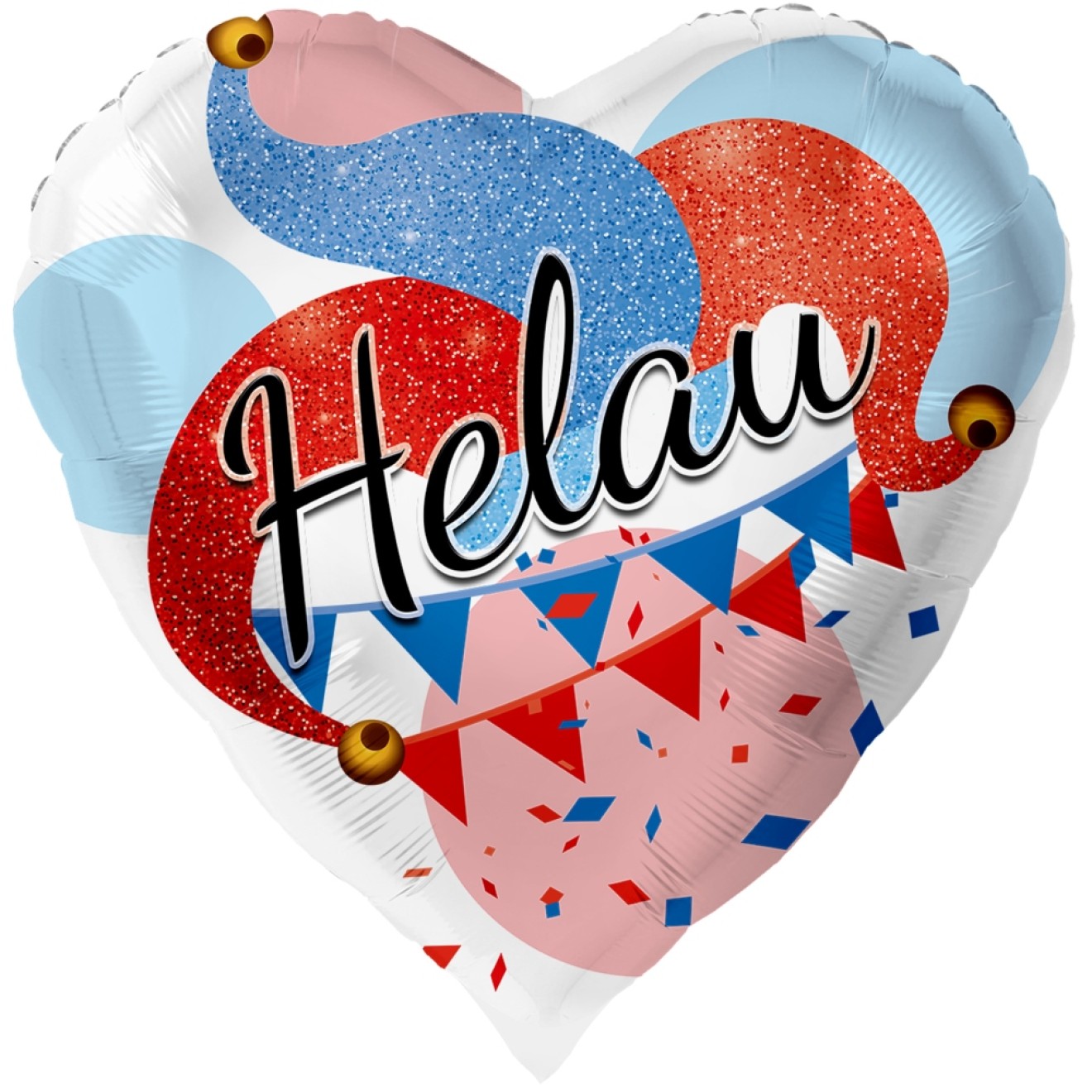 Folienballon Karneval - Narrenkappe Helau Ø 45 cm
