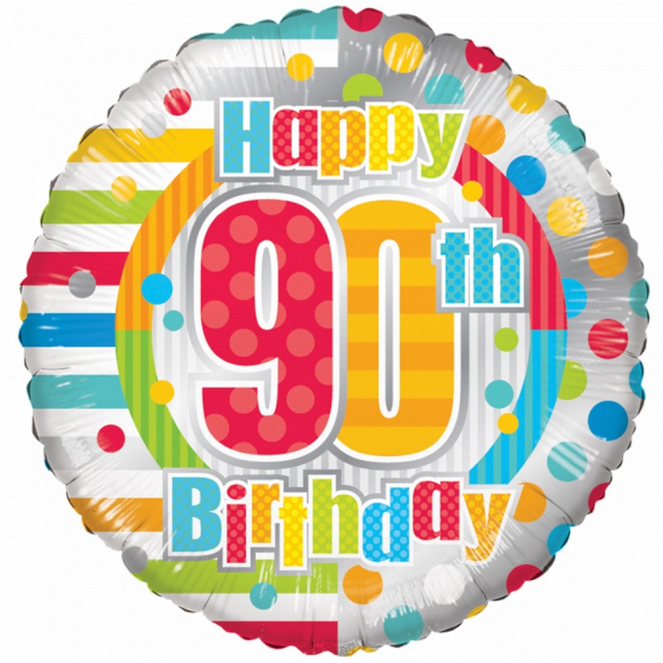 Folienballon Geburtstag - Happy 90 th Birthday Ø 45 cm