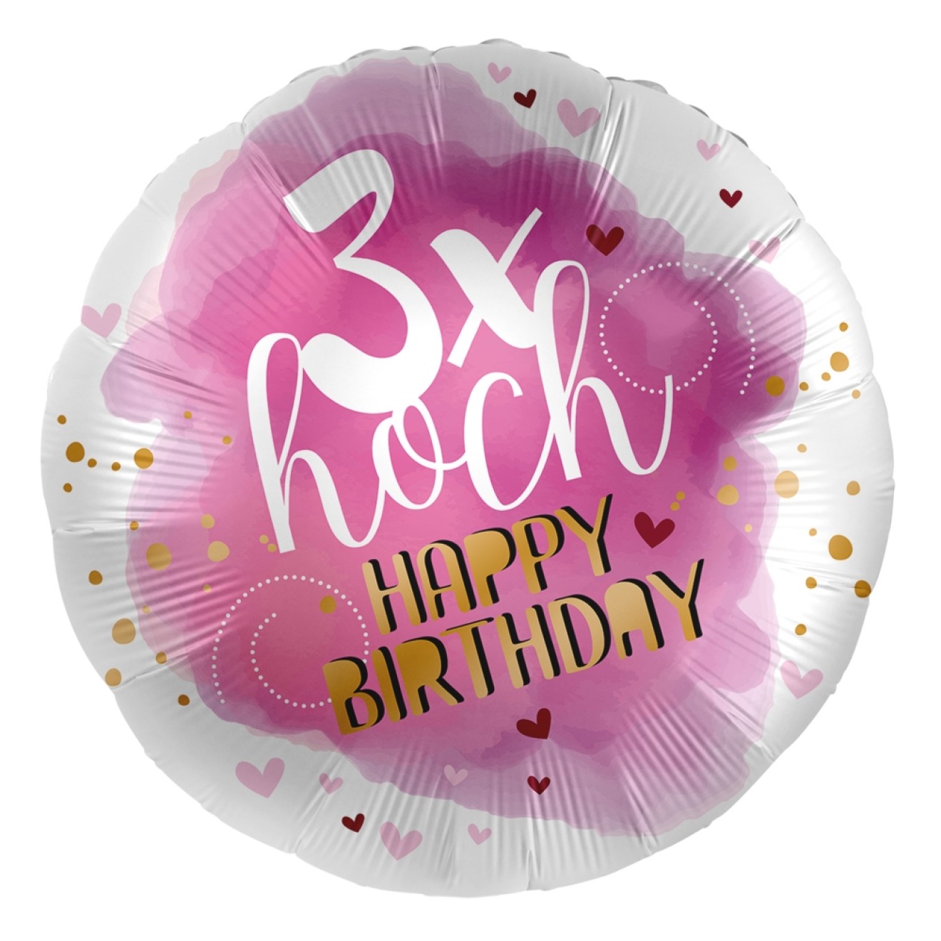 Folienballons Geburtstag - Happy Birthday 3x Hoch Ø 45 cm