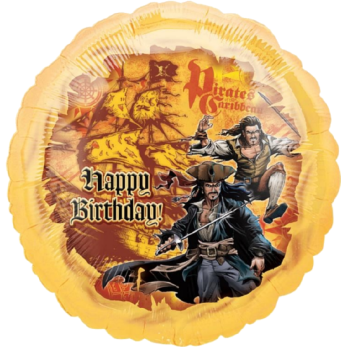 Folienballon Happy Birthday - Pirates of the Caribbean Ø 45 cm