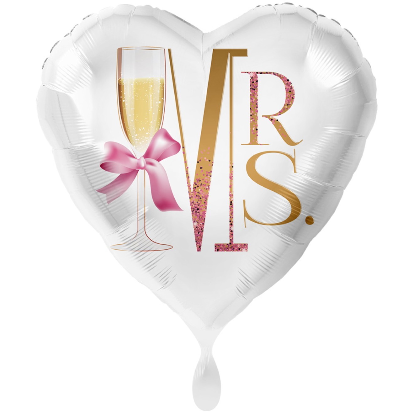 Folienballons Hochzeit - Mrs (Champagner) Ø 45 cm